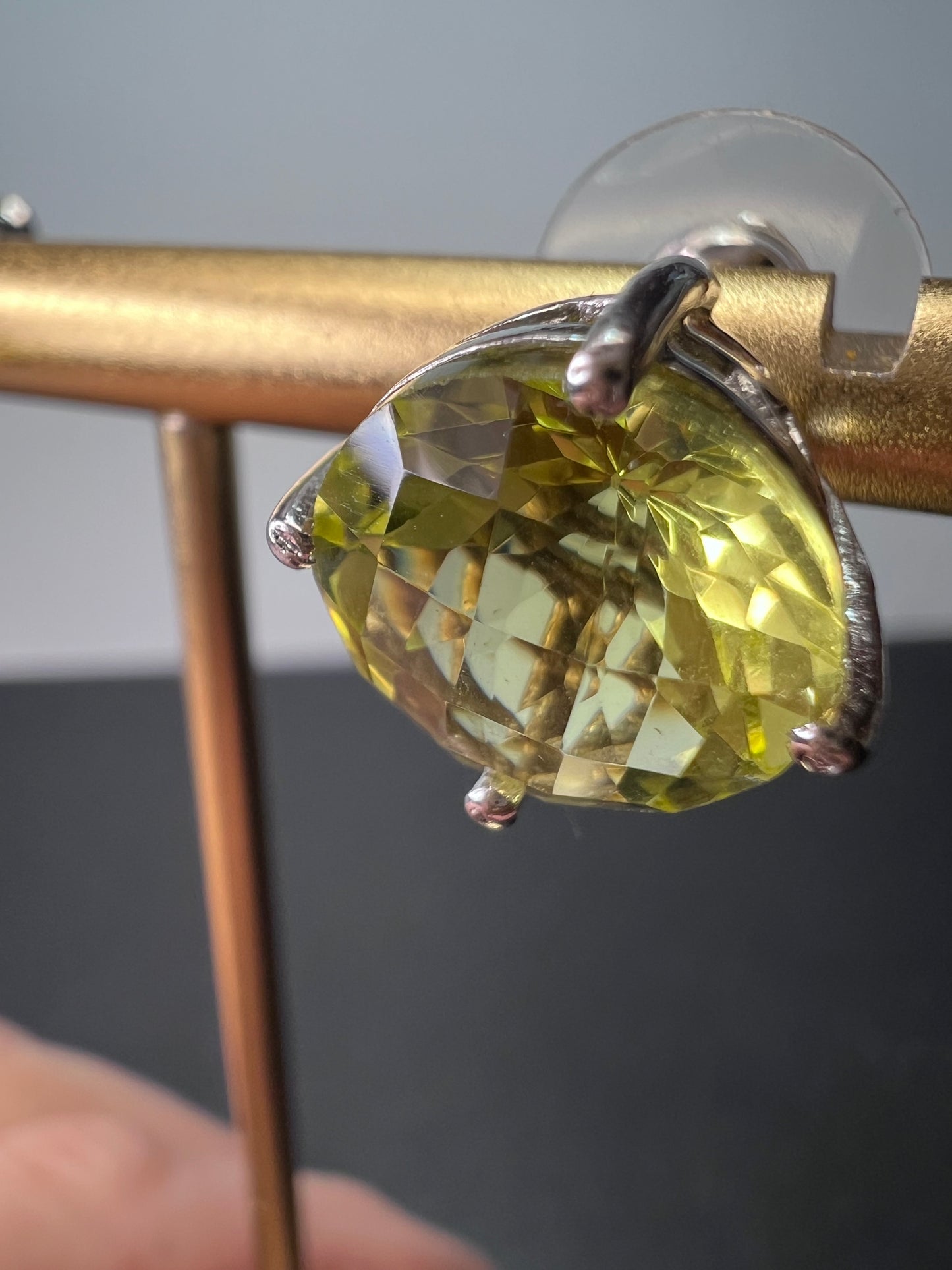 Lemon quartz jumbo stud earrings in sterling silver