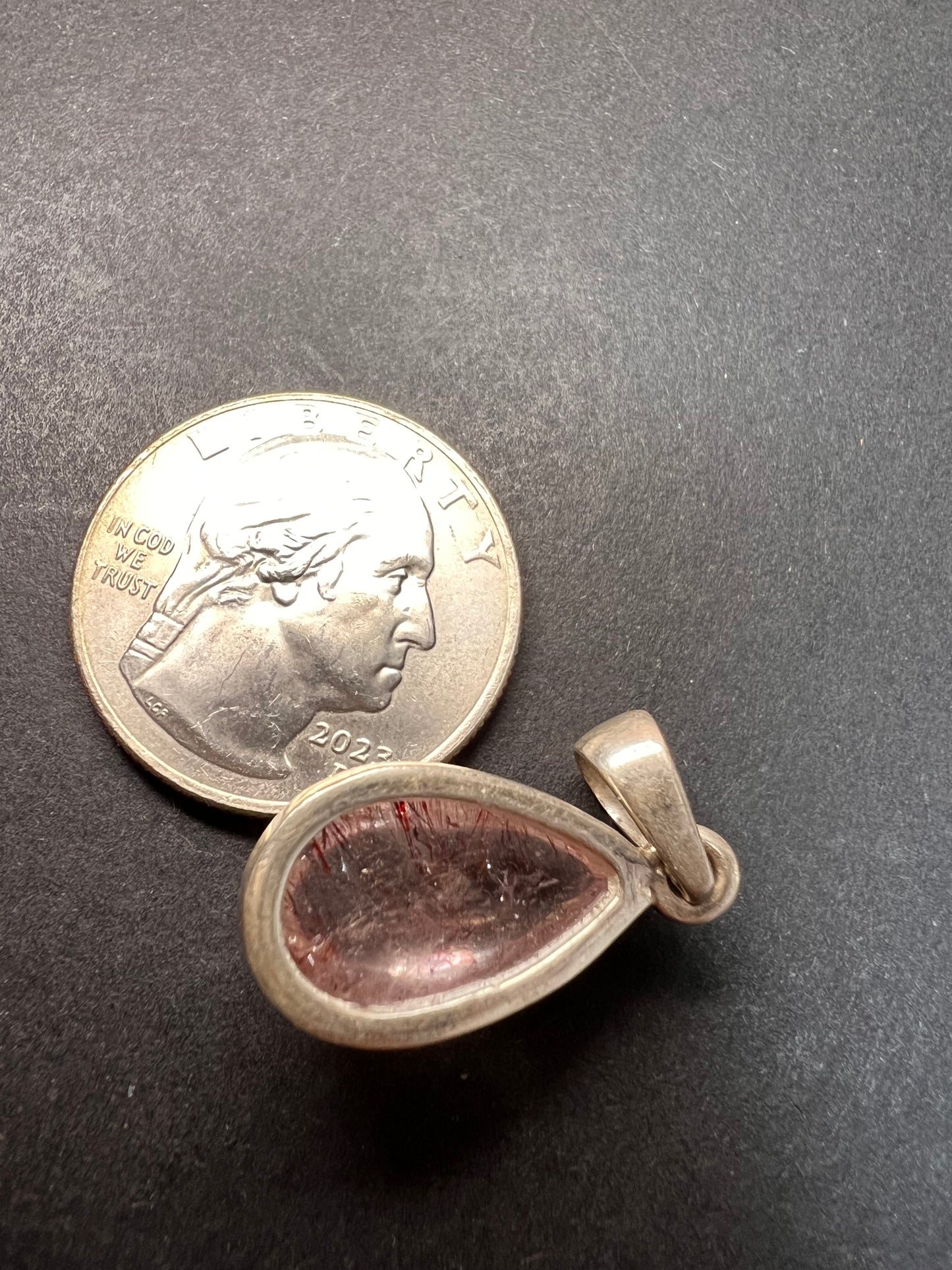 NEW Lepidocrocite super 7 teardrop sterling silver pendant 3.56 grams