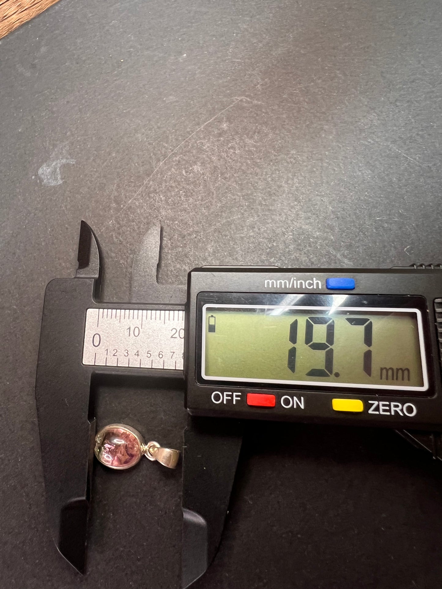 NEW Pink, lilac, blue tri tourmaline sterling silver pendant 1.79 grams