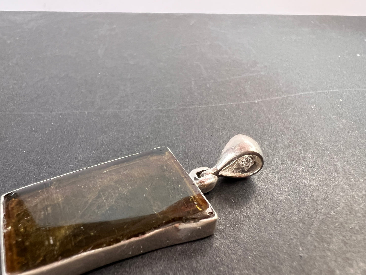 NEW Green watermelon tourmaline sterling silver pendant 4.97 grams