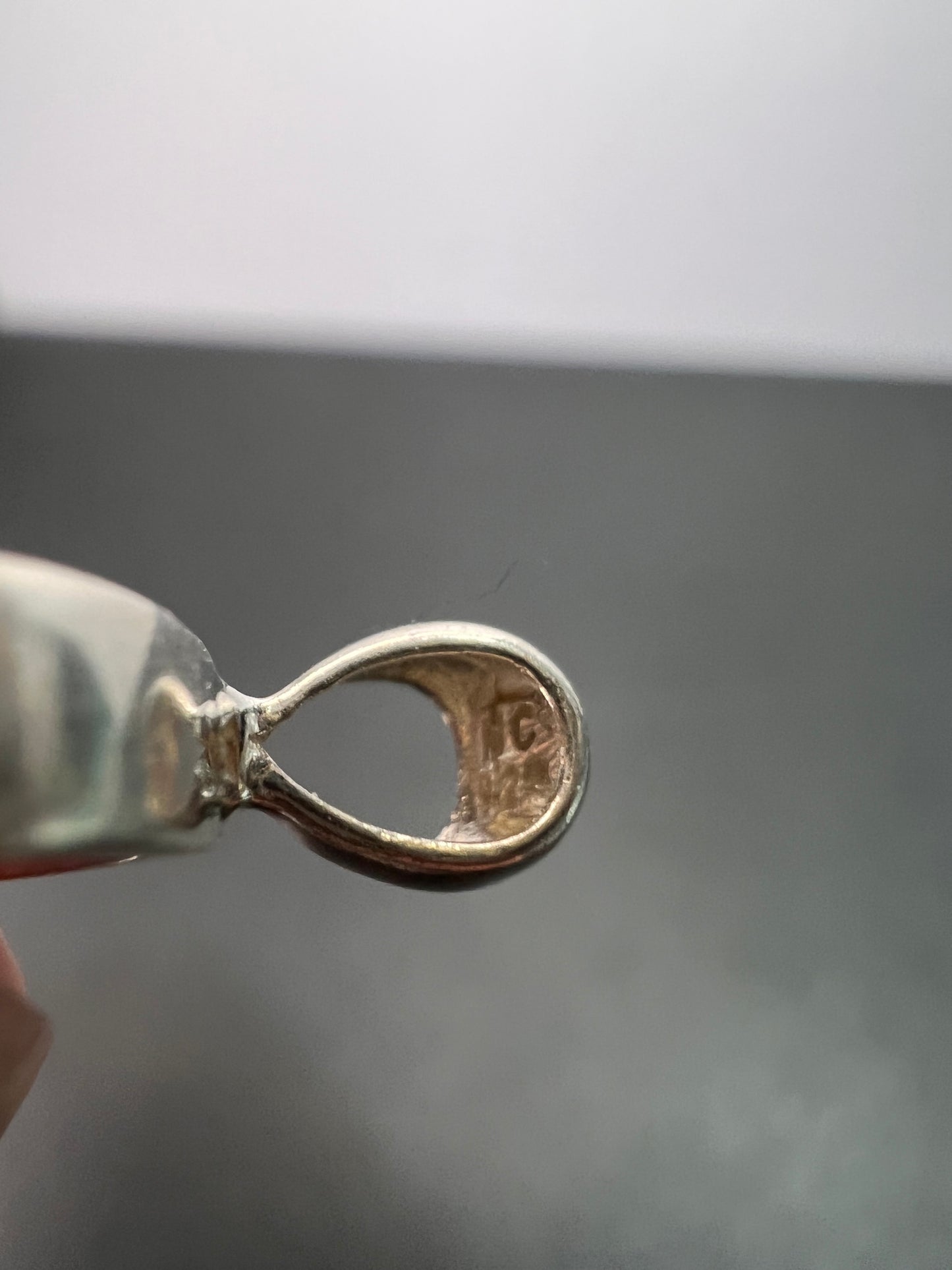 NEW Watermelon Tri color tourmaline sterling silver pendant 1.65 grams