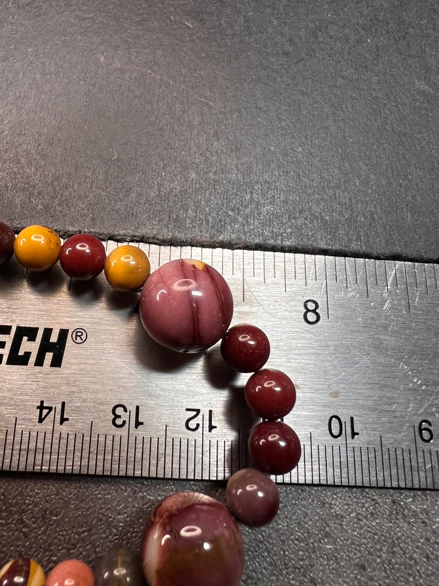 NEW Mookaite Jasper station 36 inch necklace with sterling silver clasp