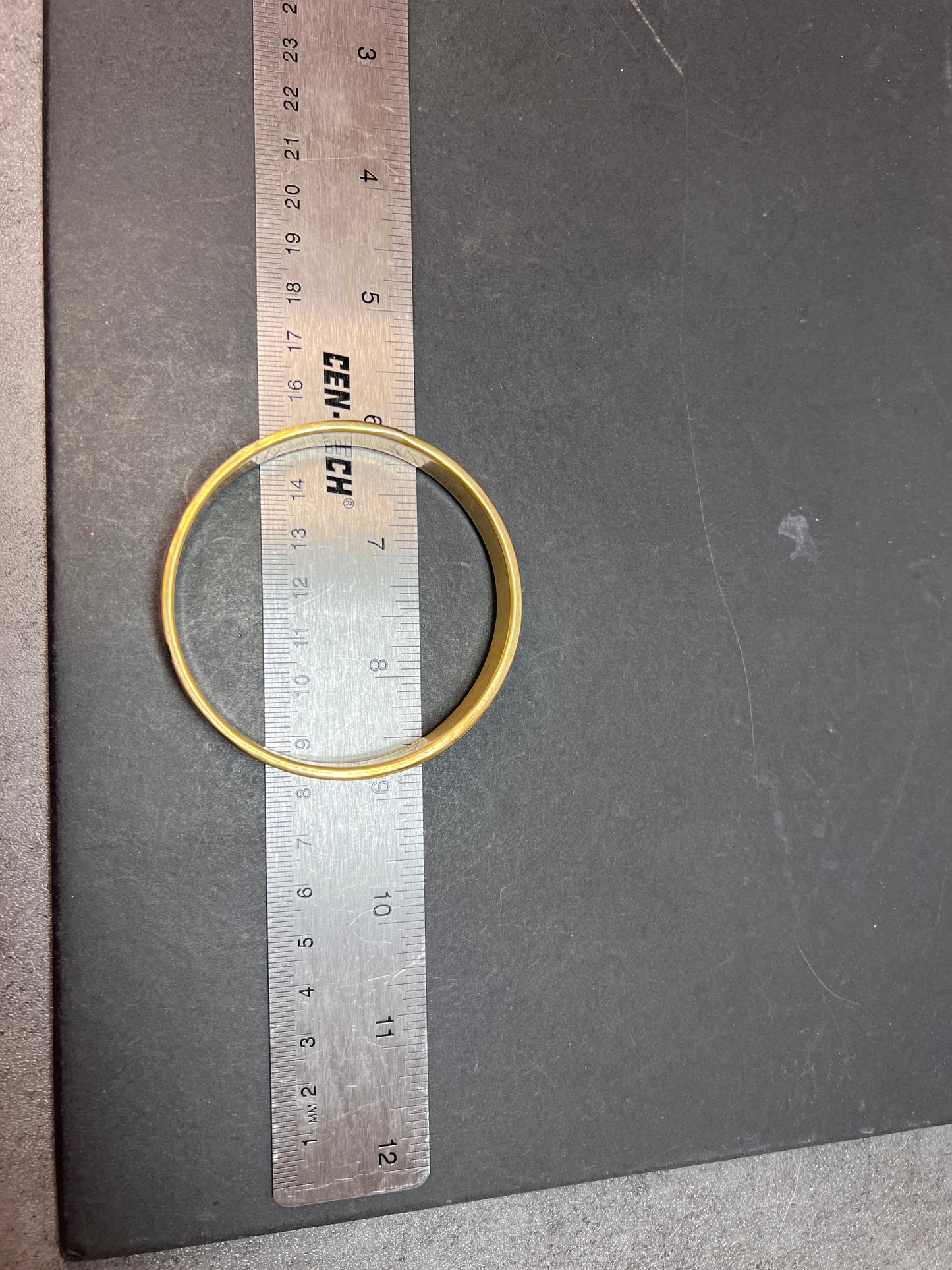 Vintage dyed mother of pearl and brass bangle