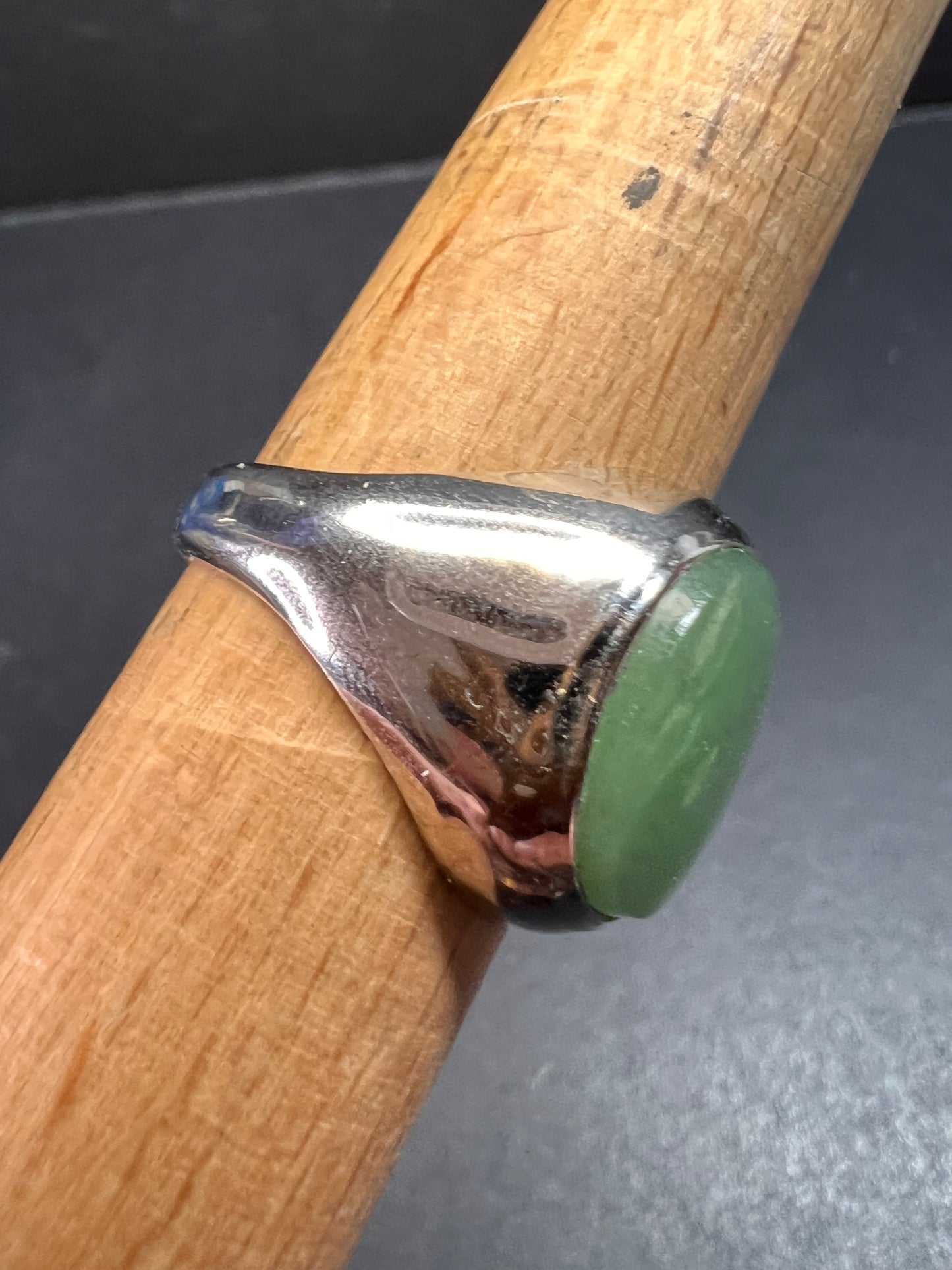 Vintage jade Pa Ha Co sterling silver ring size 8