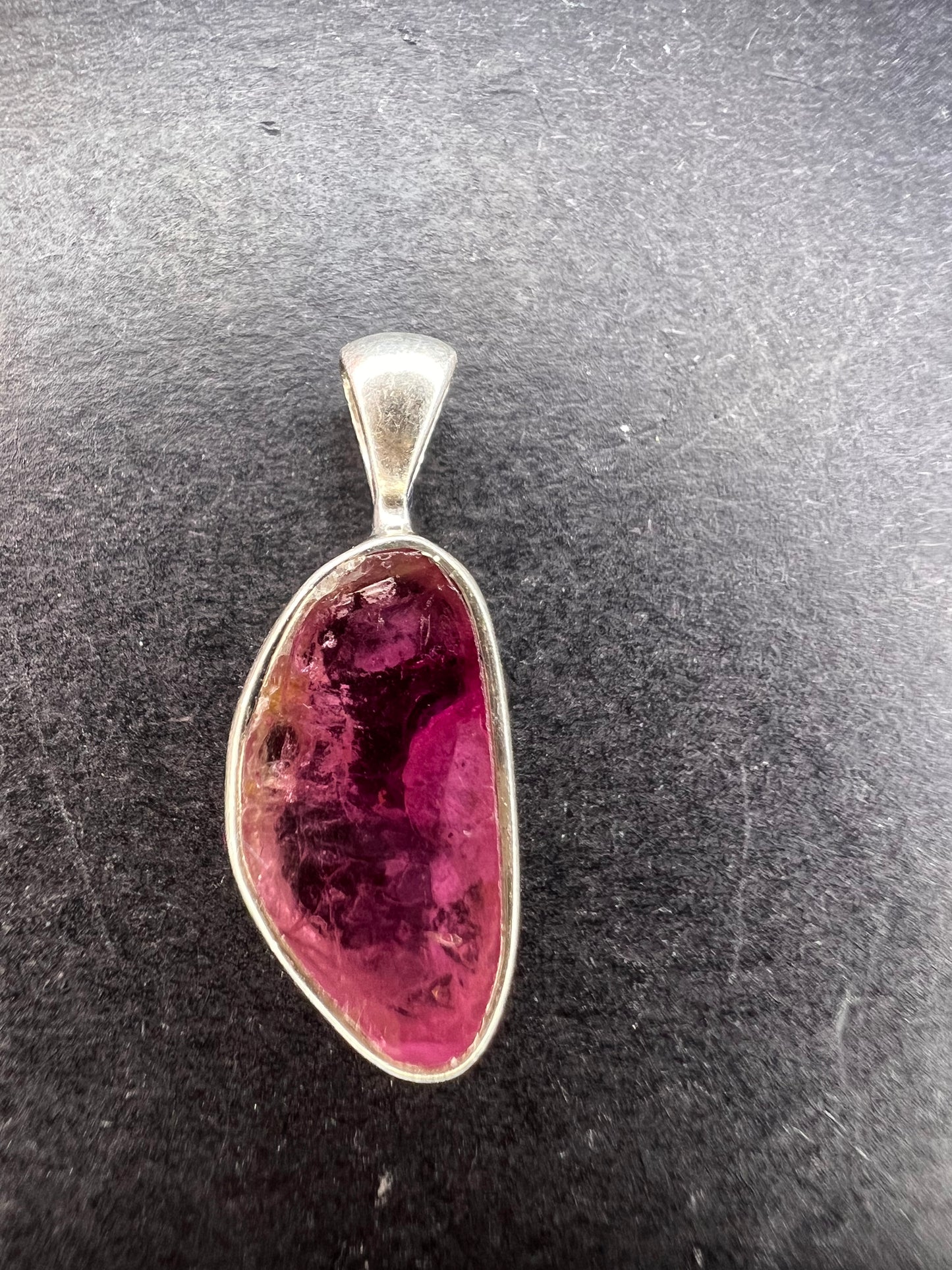 NEW Pink tourmaline sterling silver pendant 1.28 gram