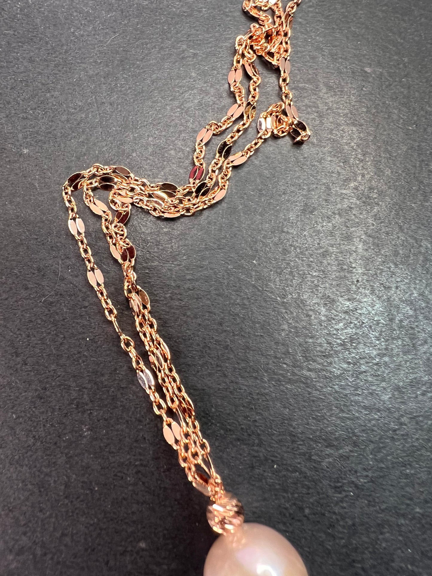 Multi-Color Cultured Freshwater Pearl 18k Rose Gold Over Sterling Silver Necklace *NEW*