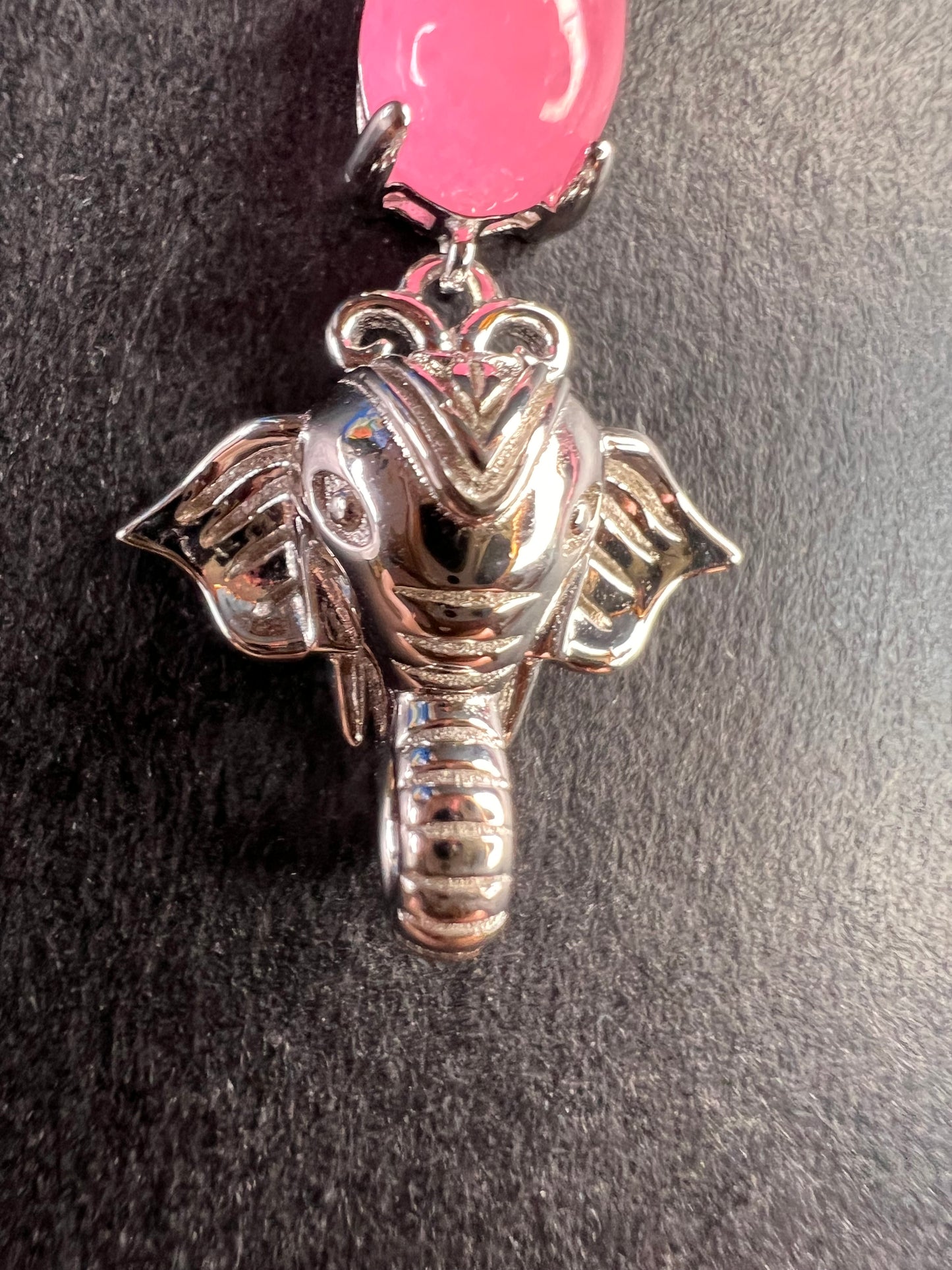 NEW Pink Jade sterling silver elephant tennis bracelet