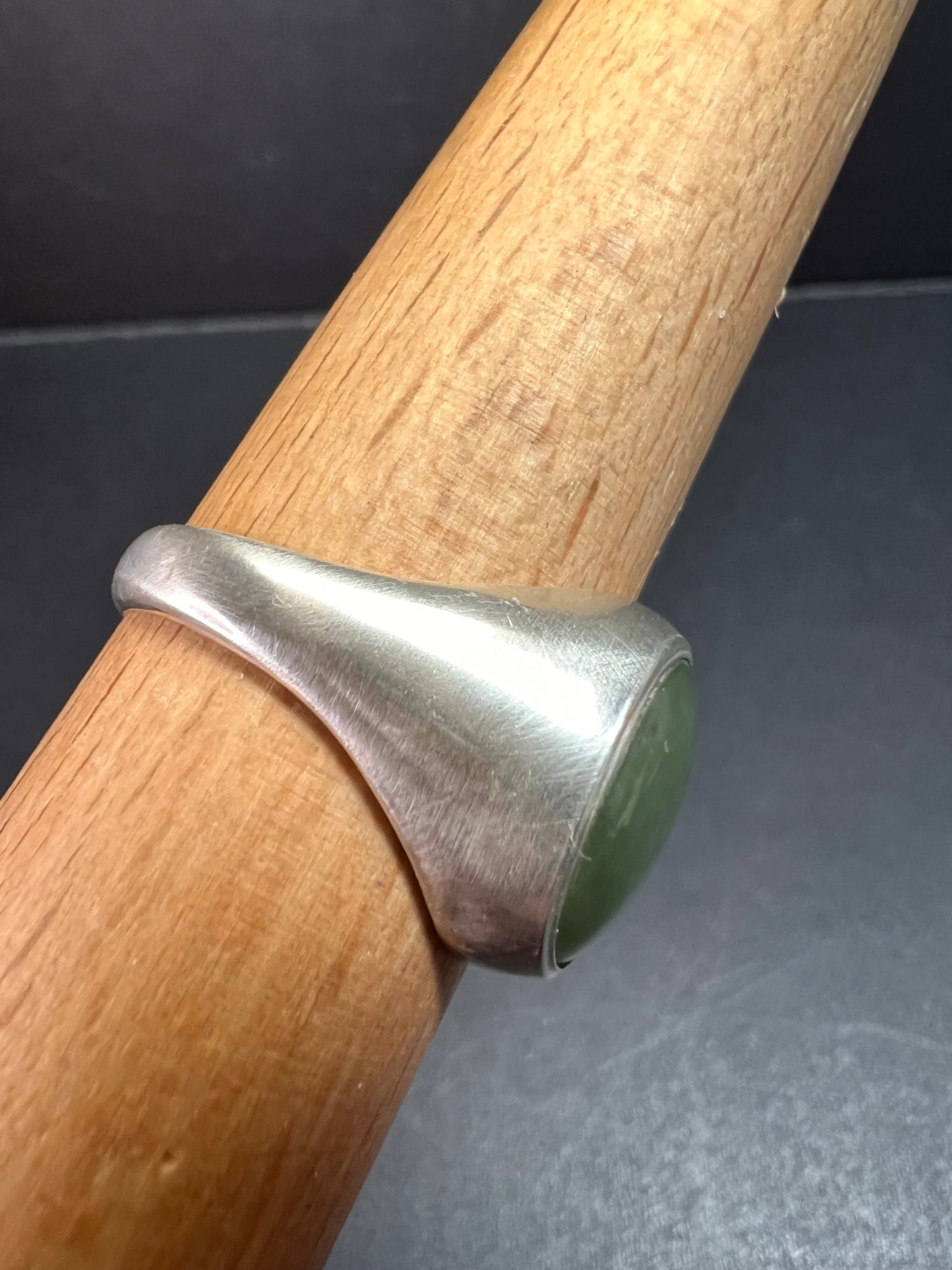 Vintage Pa Ha Co nephrite Jade sterling silver ring size 12