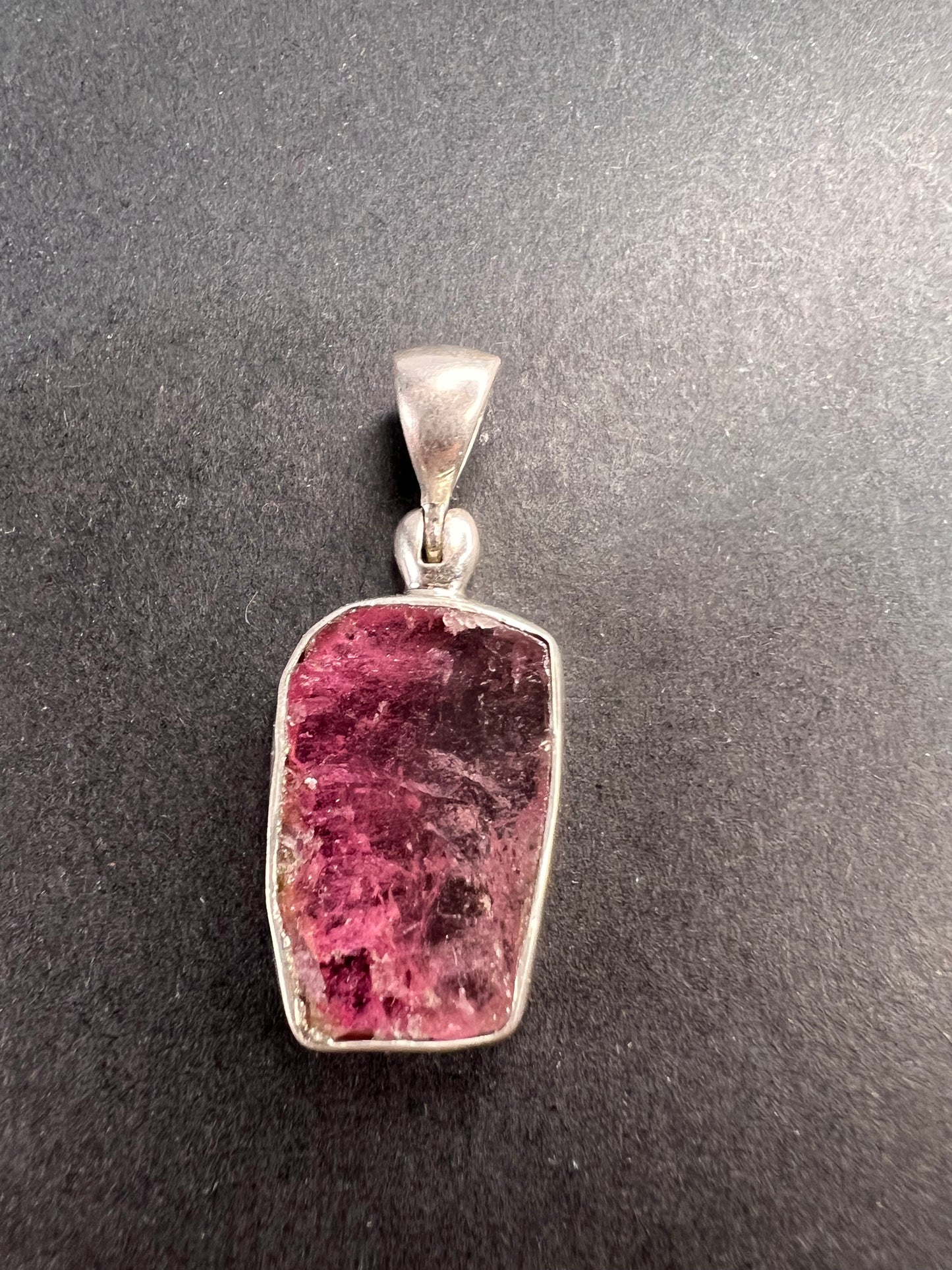 NEW Pink bi color tourmaline sterling silver pendant 2.32 grams