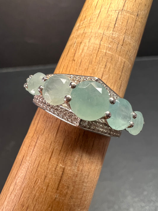 NEW Grandidierite and zircon sterling silver ring size 8