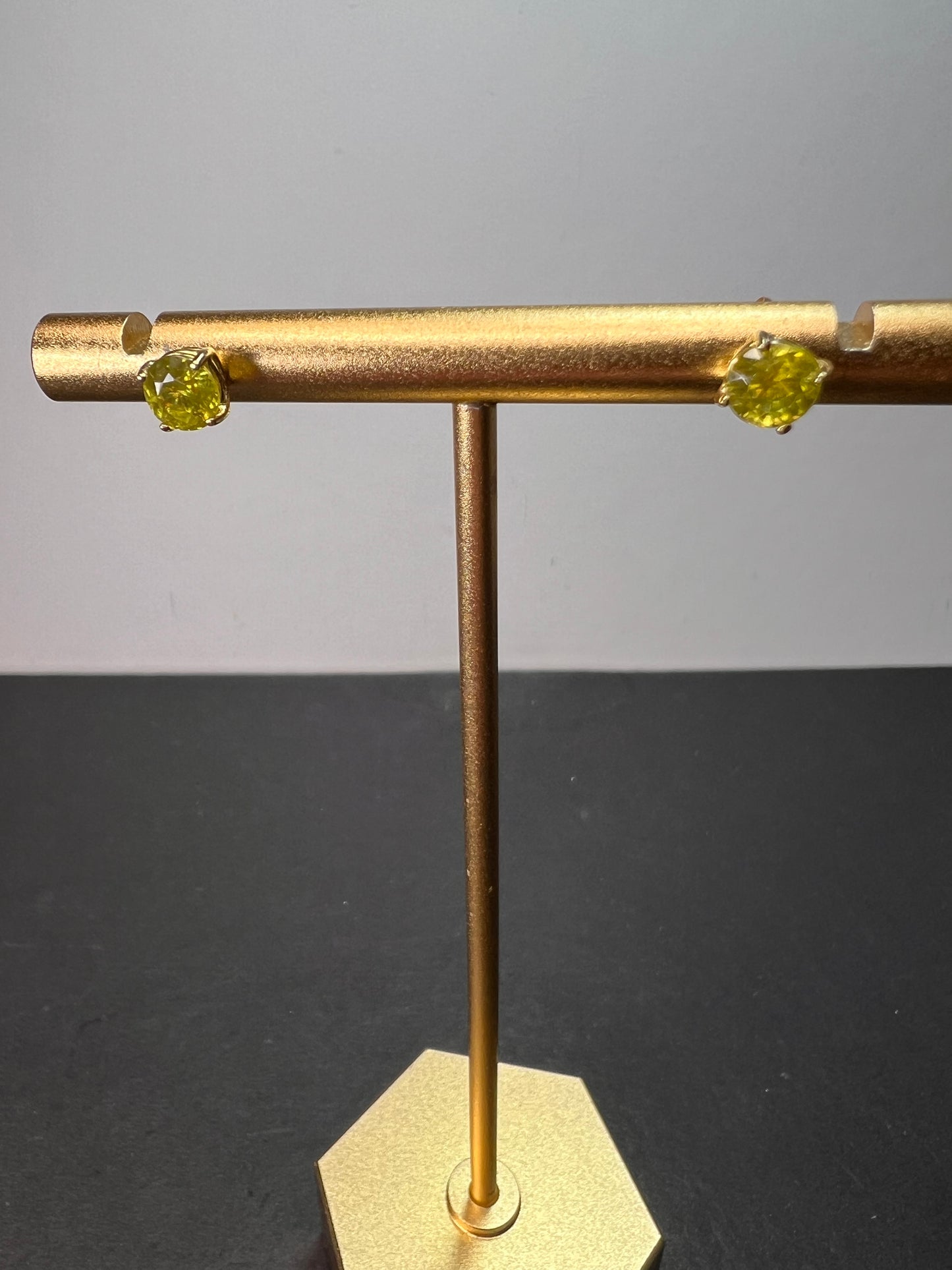 14k yellow gold sava sphene stud earrings