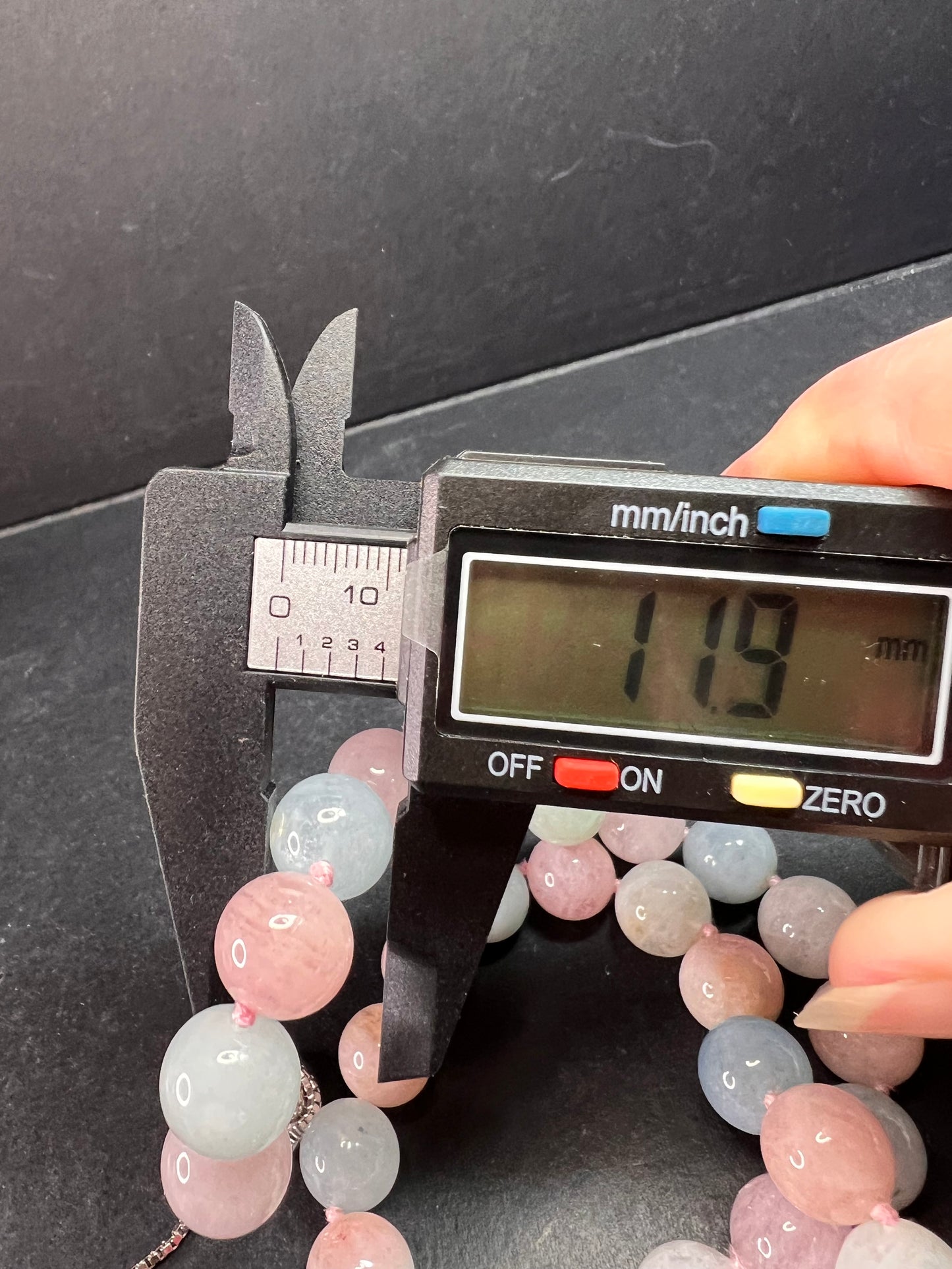 Modern Multi Beryl Bolo Necklace 12mm Morganite Aquamarine Sterling