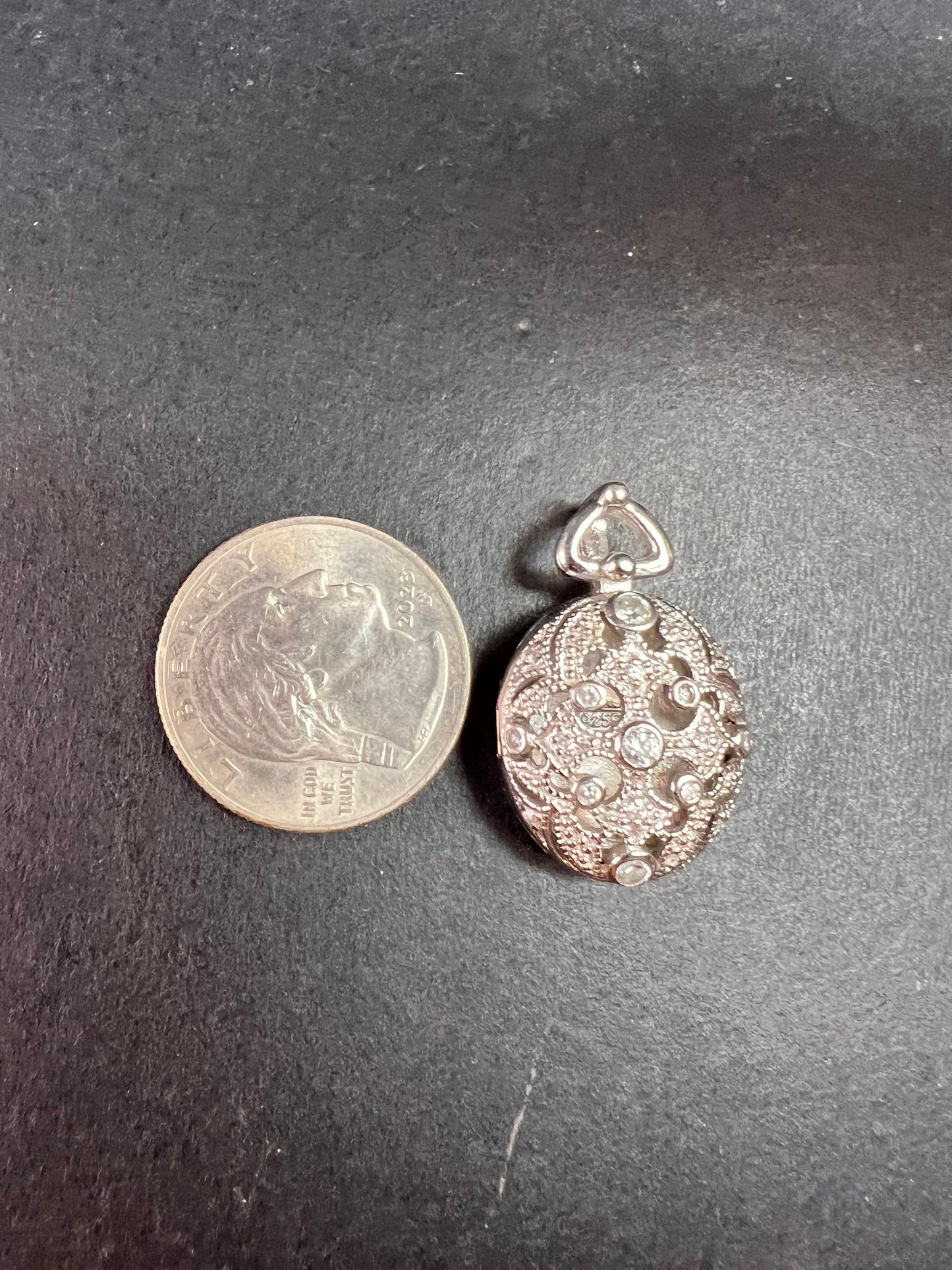 Vintage sterling silver poison locket Maltese cross pendant