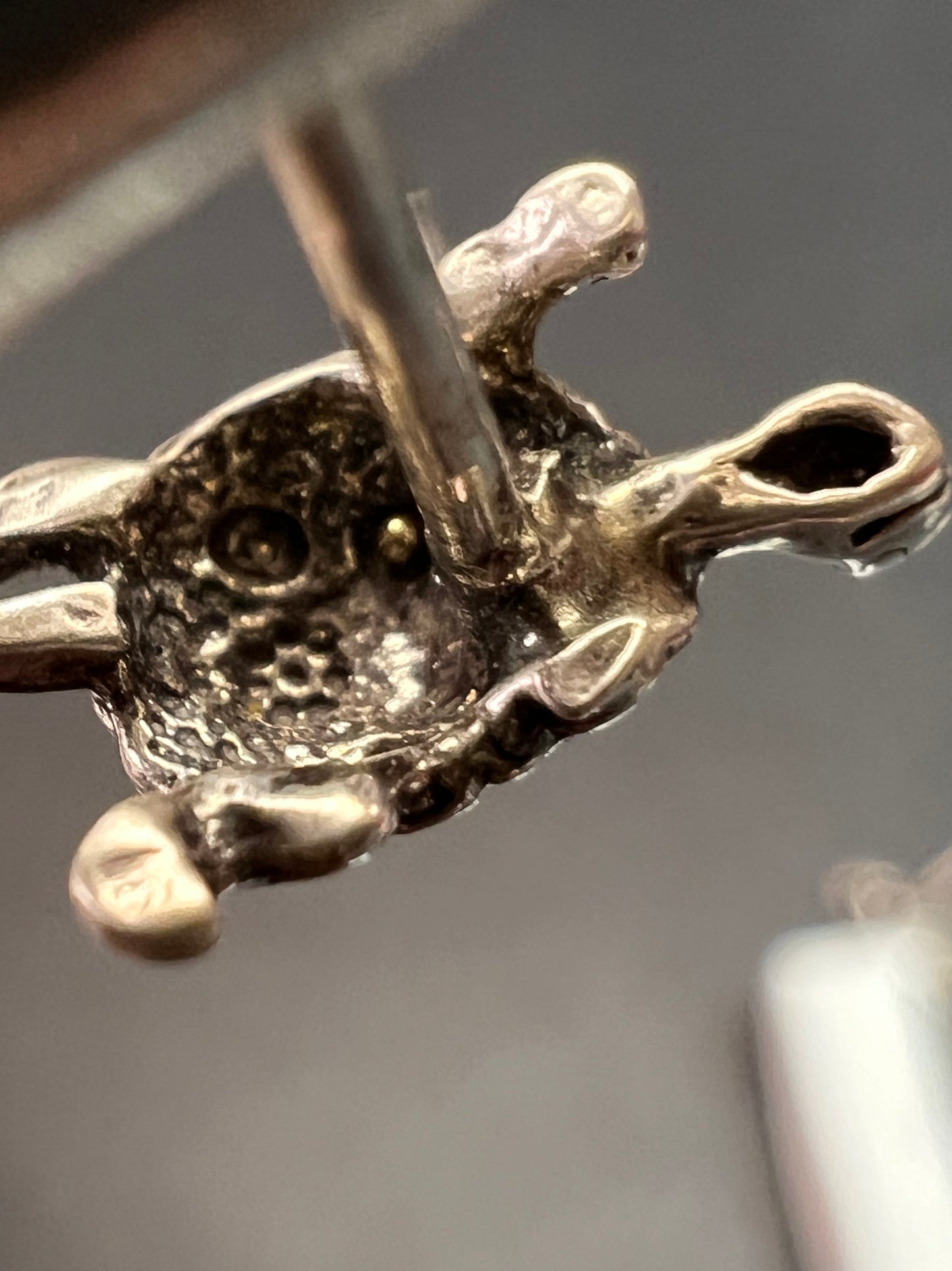 Tiny sterling silver turtle stud earrings