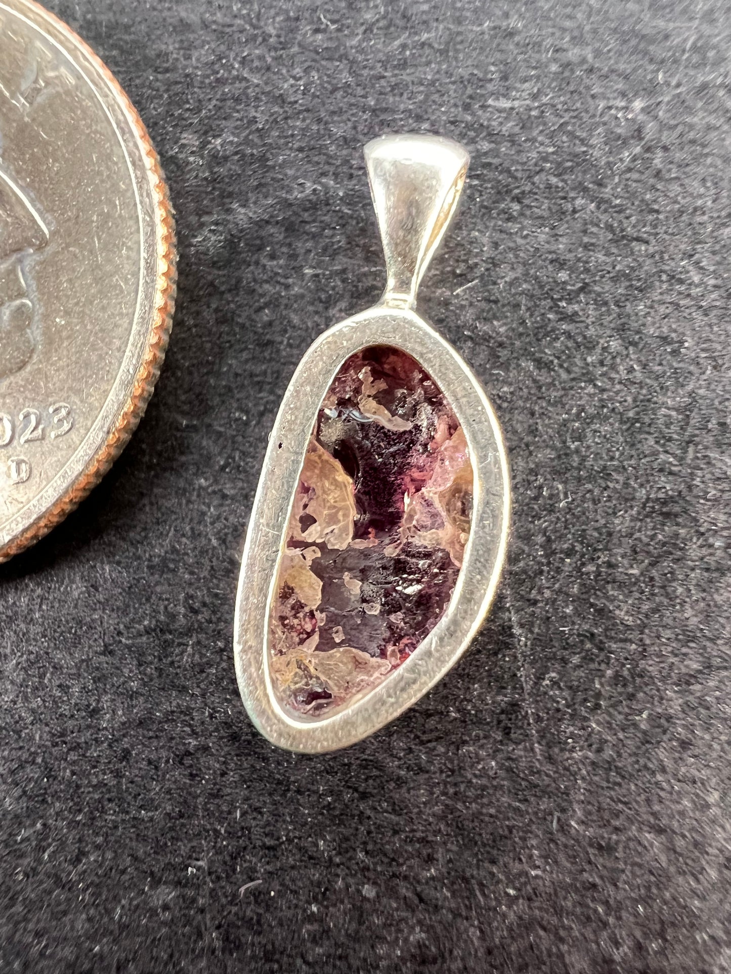 NEW Pink tourmaline sterling silver pendant 1.28 gram