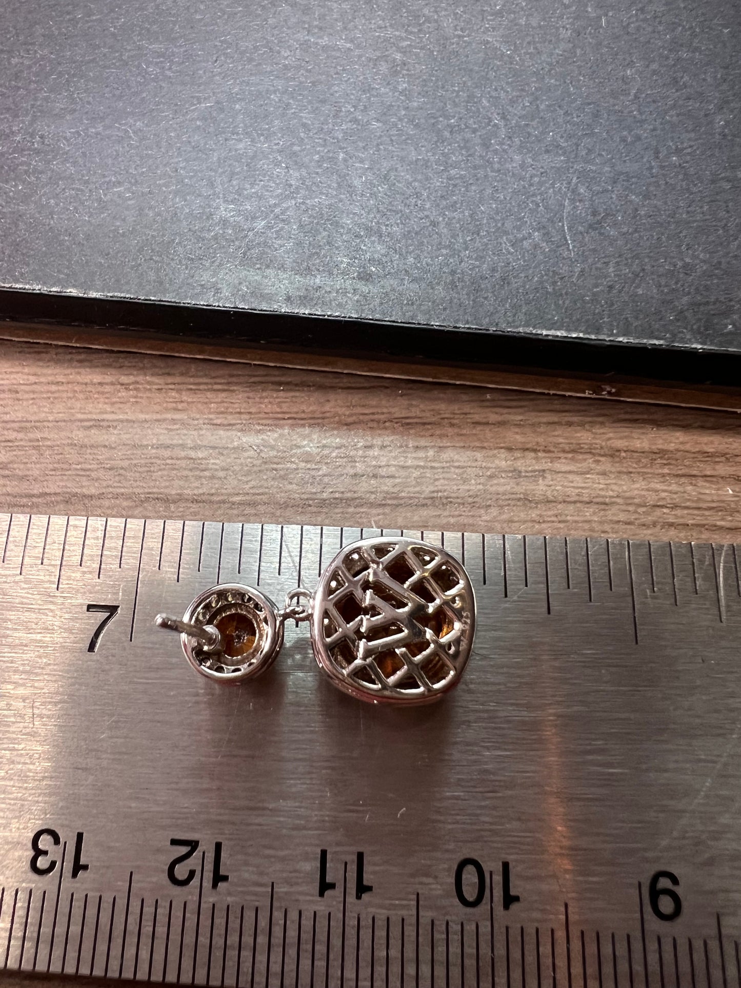 Charles Winston for Bella Luce champagne CZ halo sterling post earrings