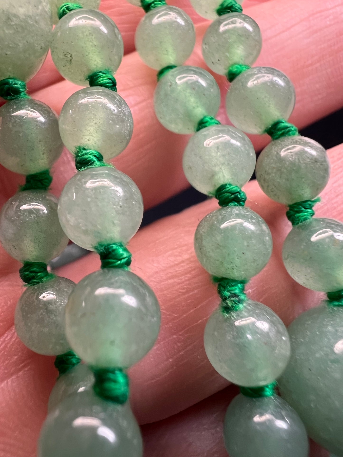 NEW green aventurine endless 30 inch necklace