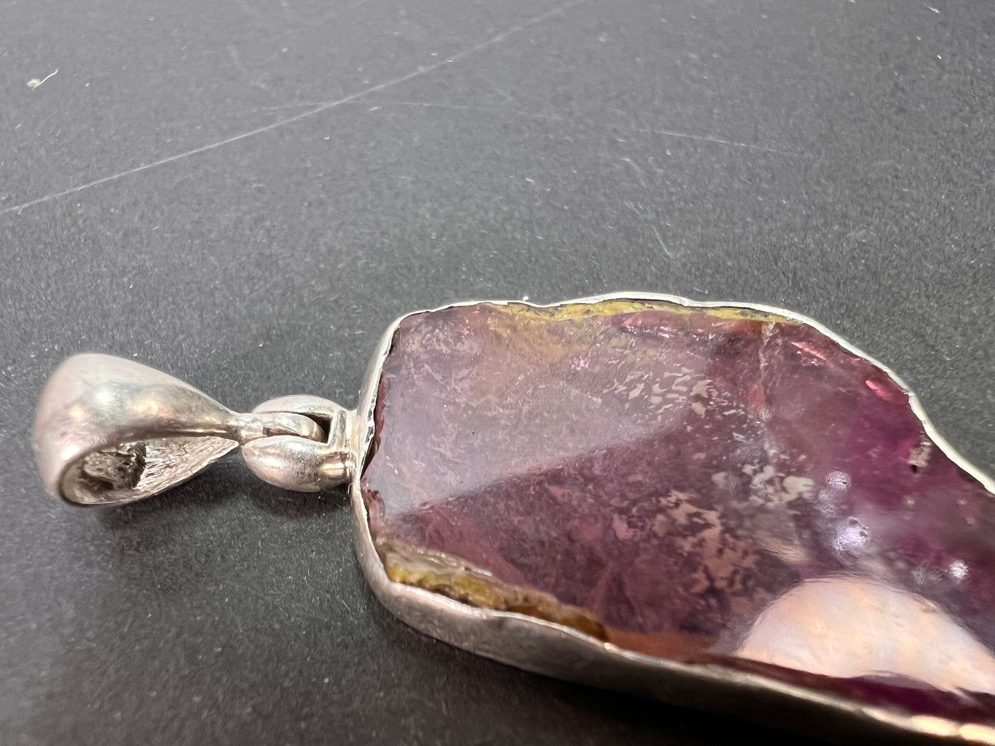NEW Multi color tourmaline sterling silver pendant 4.49 grams