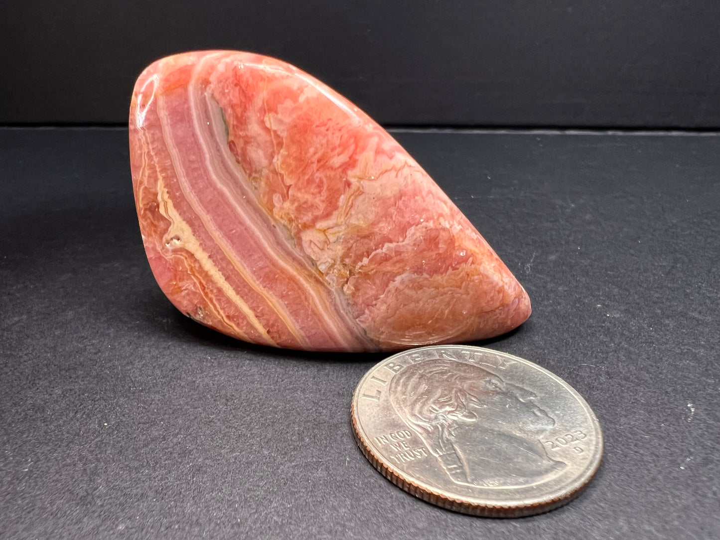 Argentinian polished rhodochrosite stone 62.26 grams