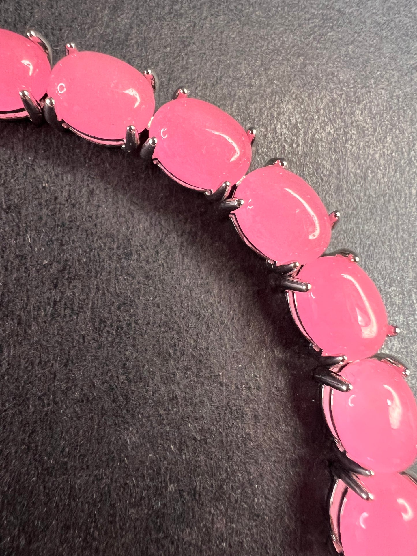 NEW Pink Jade sterling silver elephant tennis bracelet