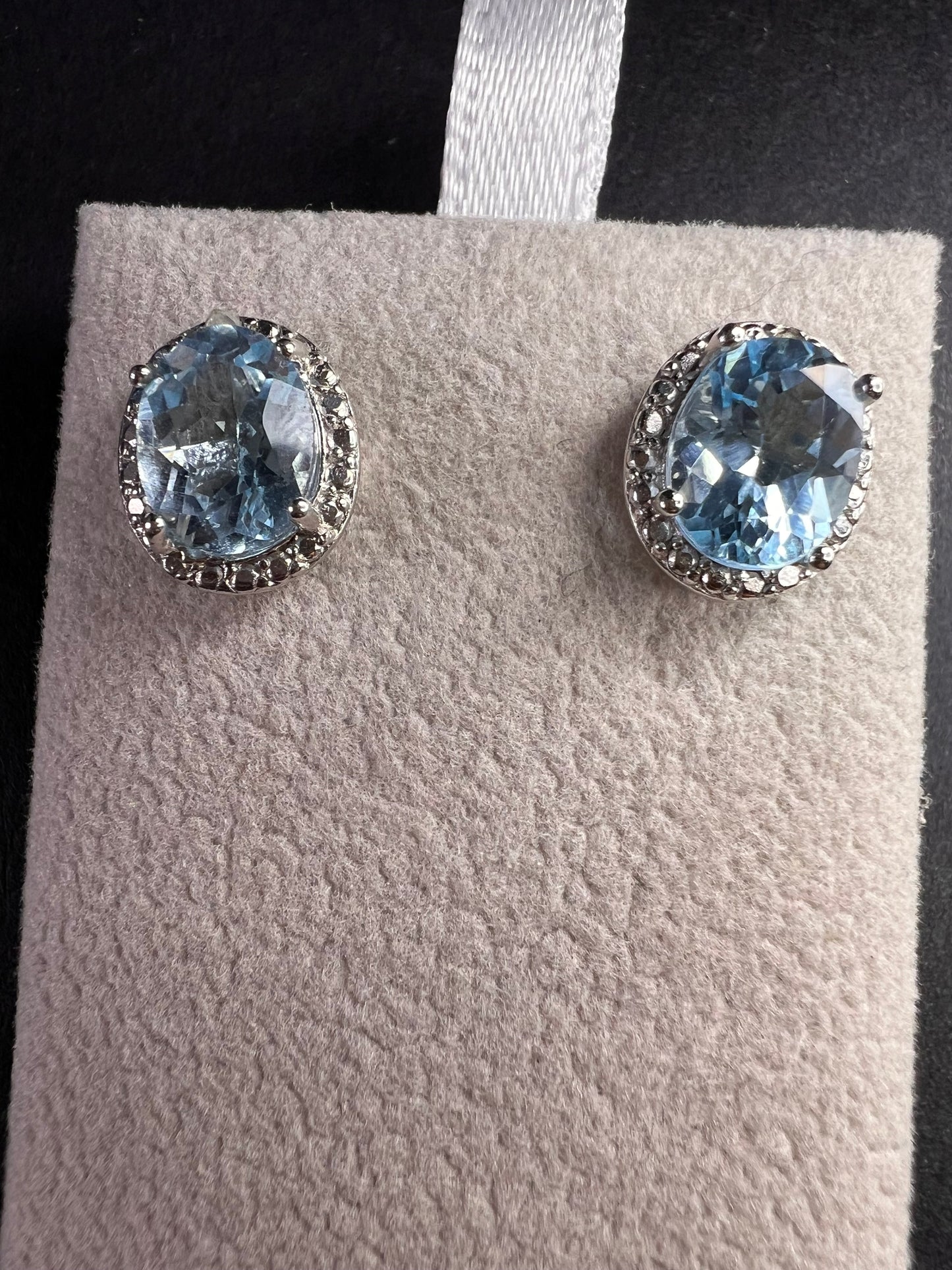 Sky Blue Topaz Sterling Silver Earrings 4.71ctw