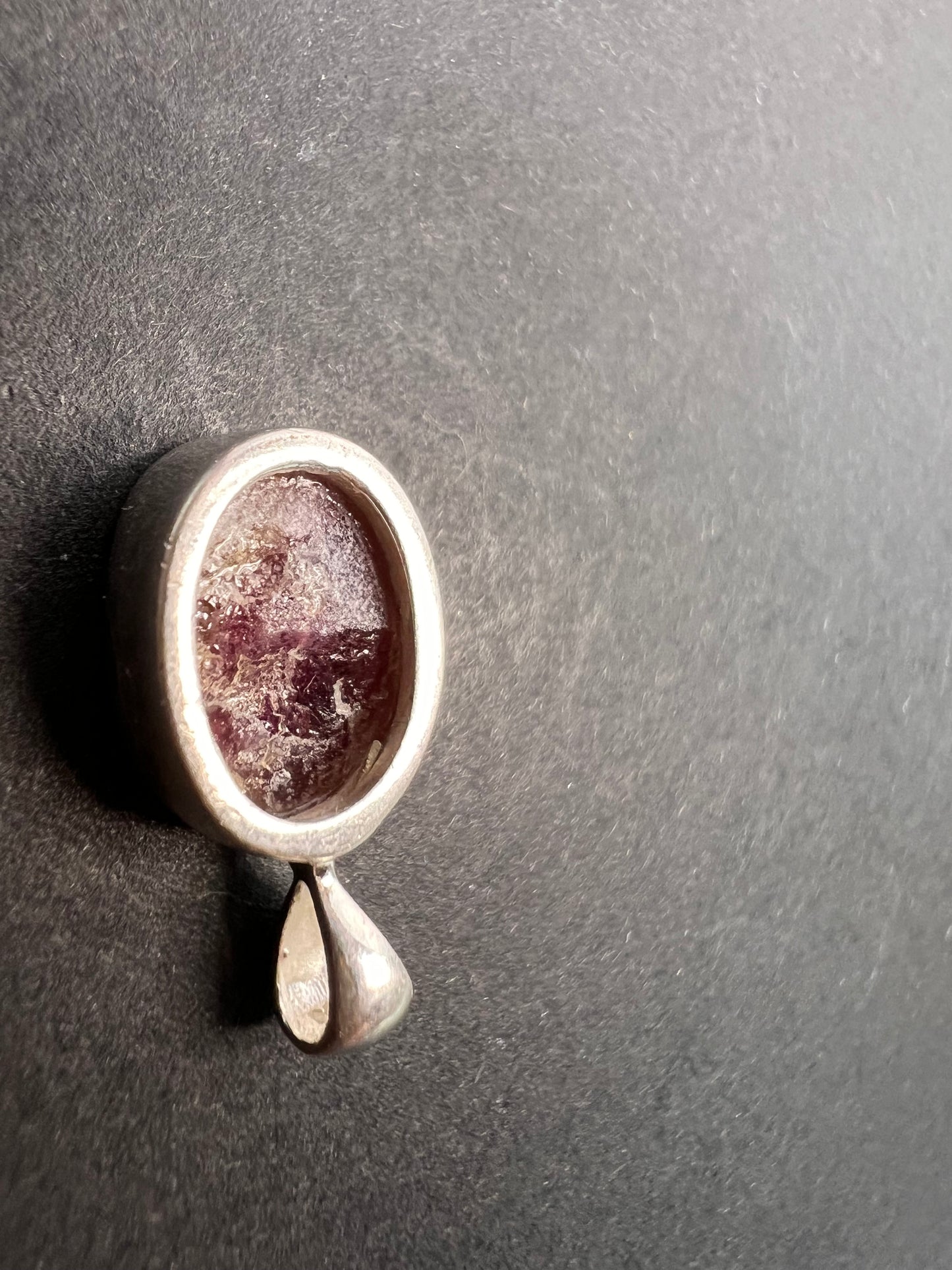 NEW Watermelon bi color sterling silver tourmaline pendant 1.32 grams