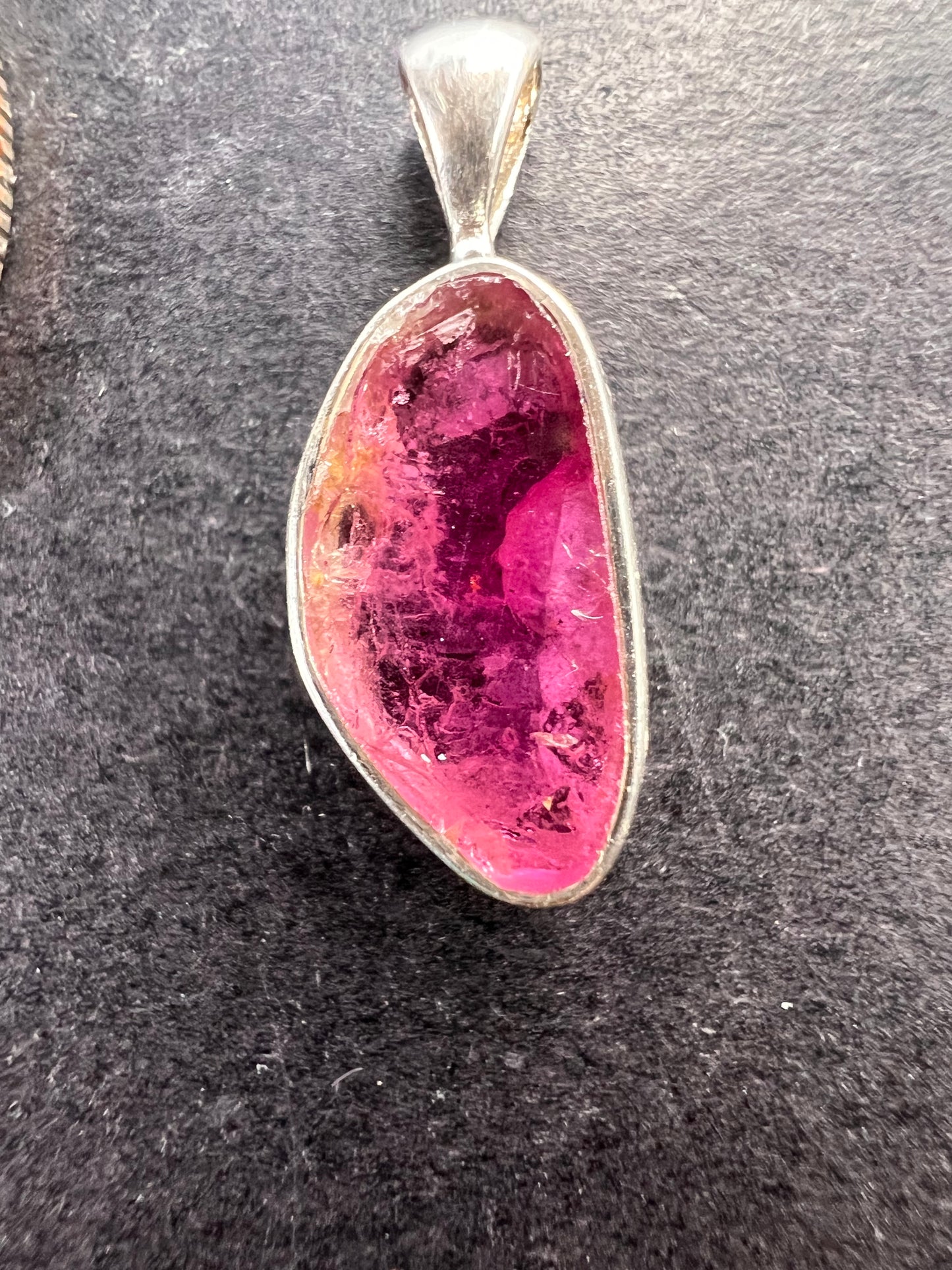 NEW Pink tourmaline sterling silver pendant 1.28 gram
