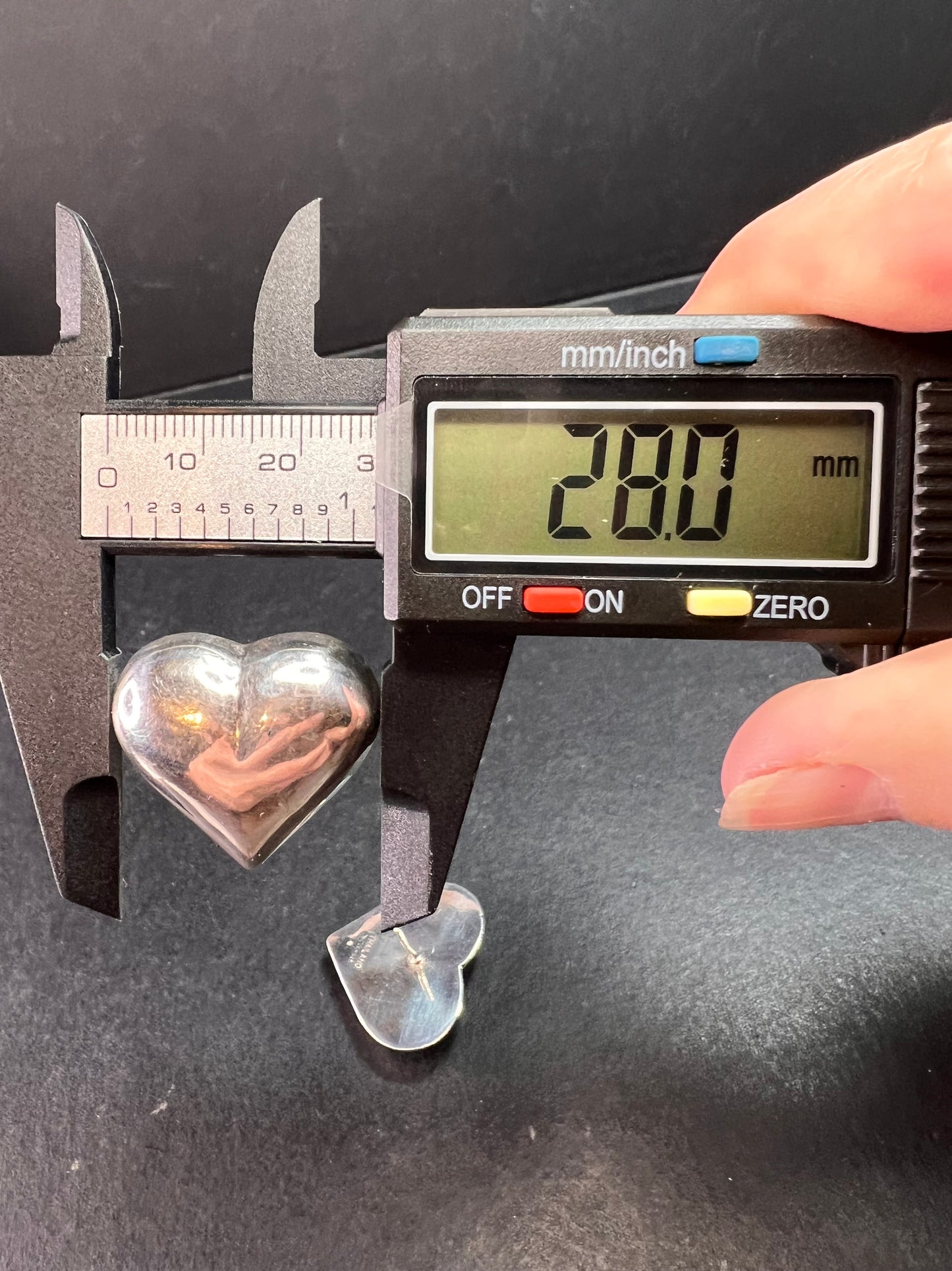 Vintage sterling silver puffy heart earrings