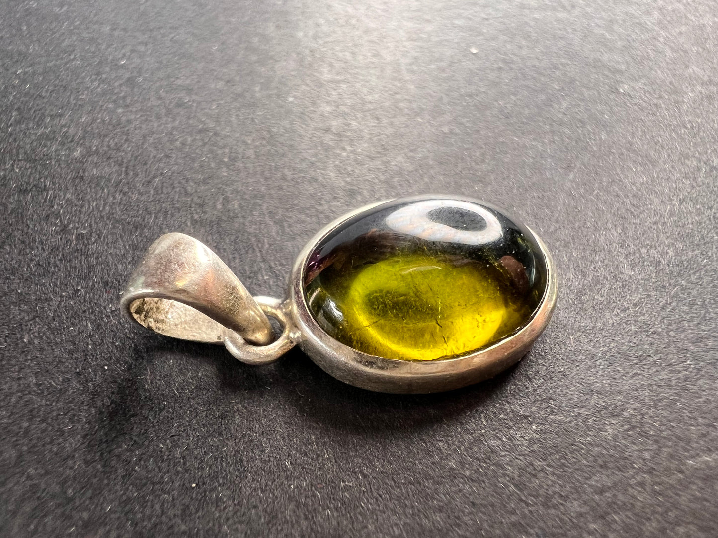 NEW Green with pink tourmaline sterling silver pendant 2.34 grams