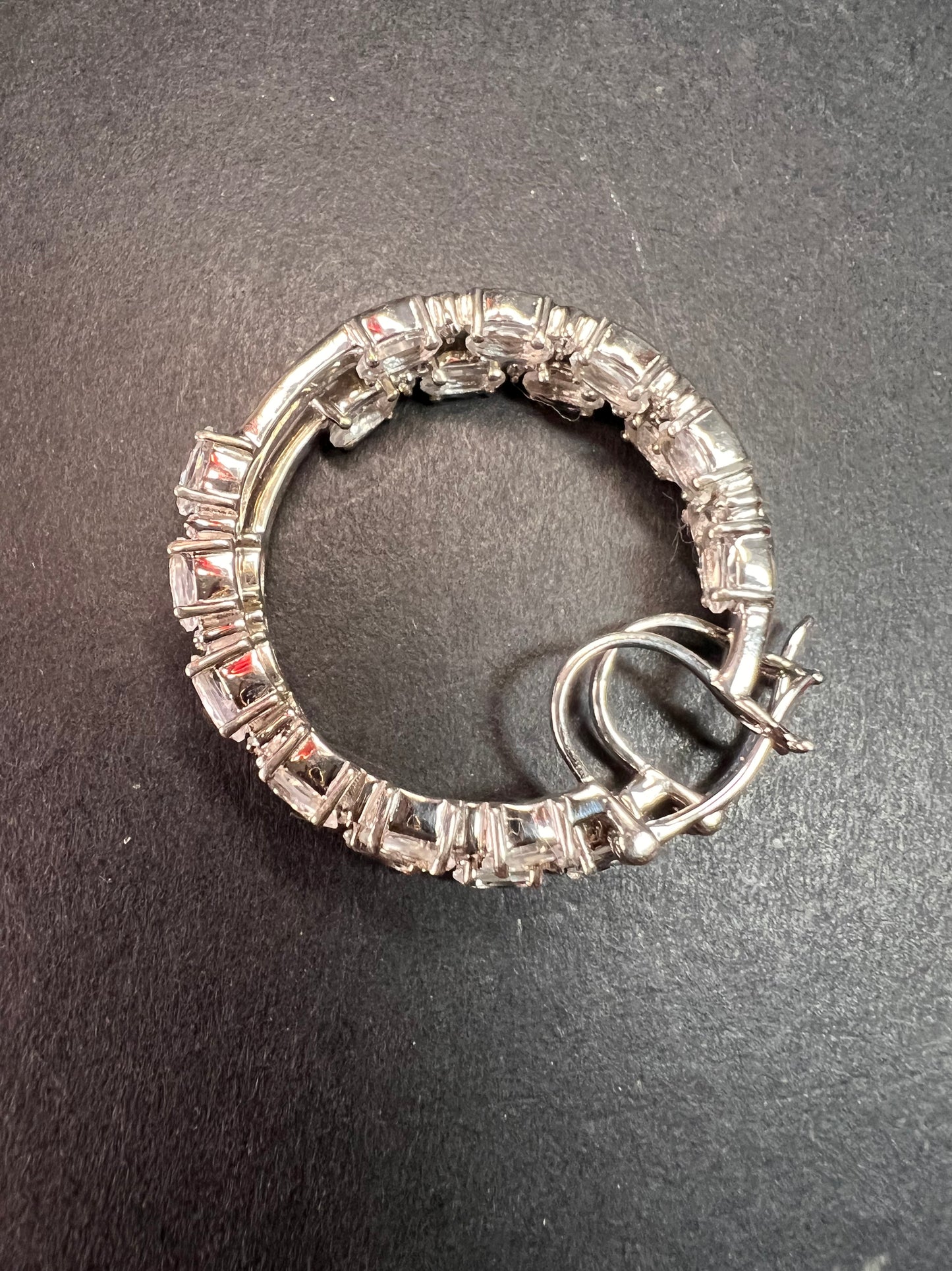 NEW Petalite and zircon inside out hoop earrings in platinum over sterling silver