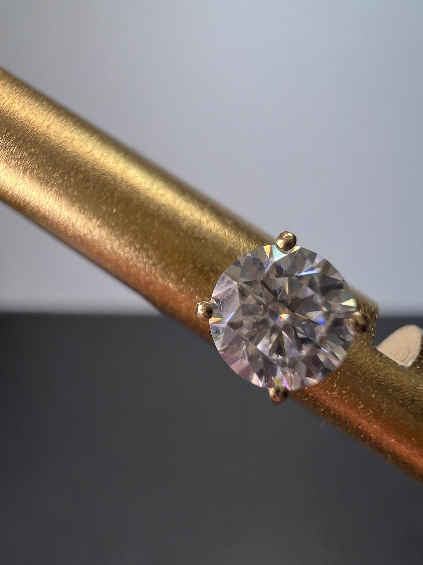 10k yellow gold moissanite stud earrings 4.8mm