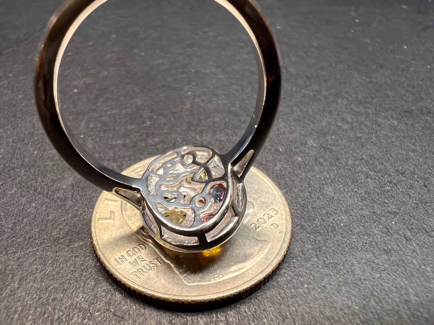 NEW cosmic mystic topaz ring in sterling silver size 8