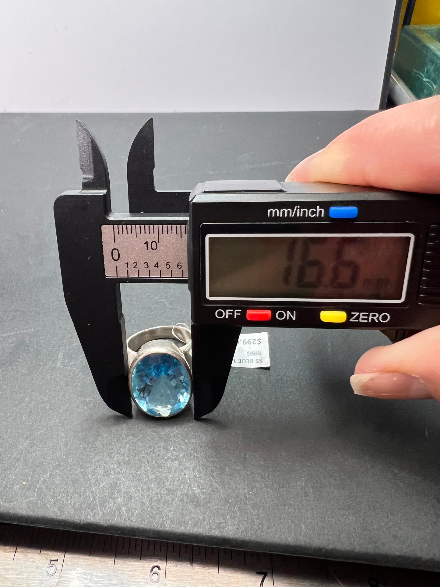 NEW size 8 Blue topaz sterling silver ring size 12.47 grams