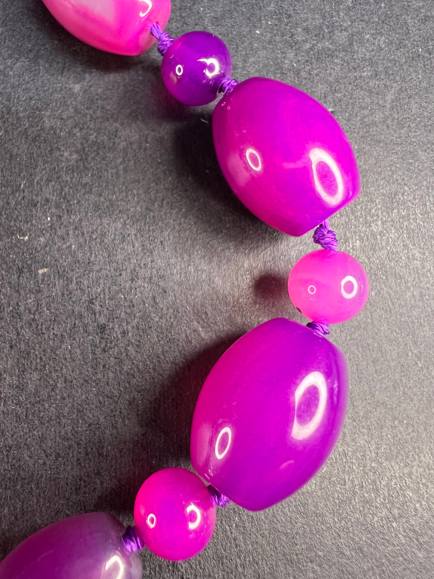 NEW purple agate 18 inch necklace with sterling silver clasp