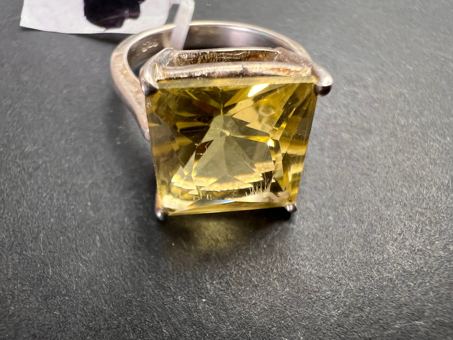 NEW size 7 lemon quartz citrine sterling silver ring 5.05 grams