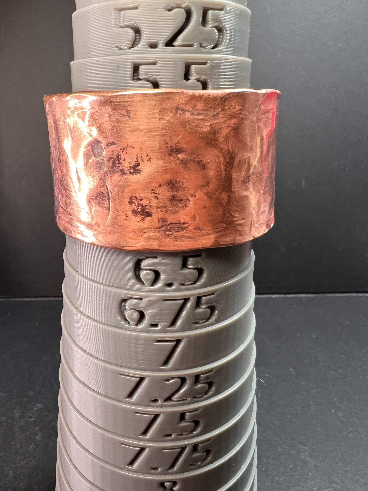 Vintage hammered copper extra wide cuff adjustable bracelet