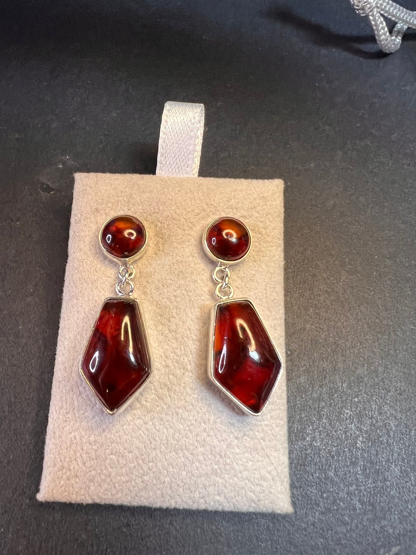 NEW Jay King Cognac Amber Sterling silver earrings