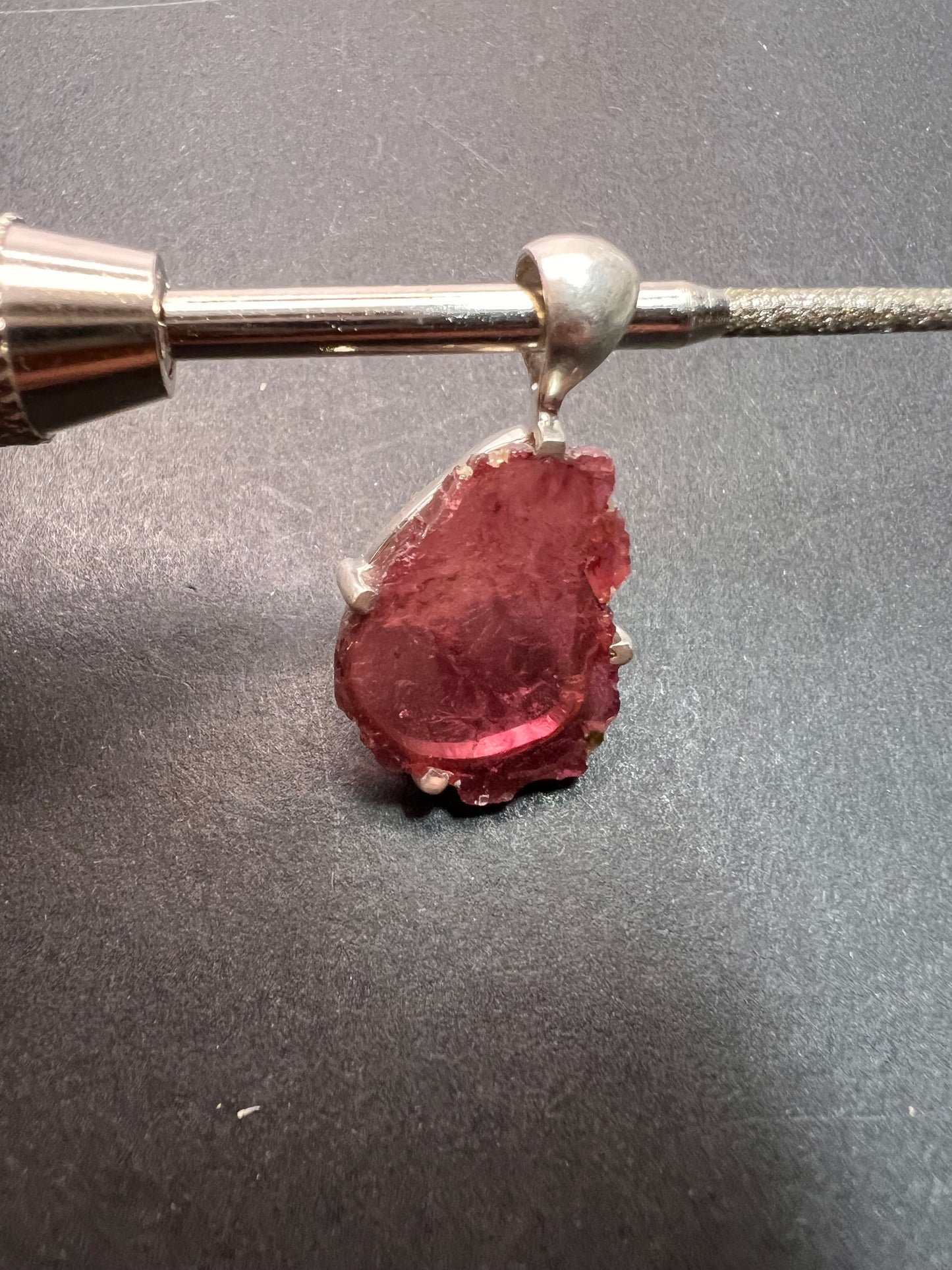 NEW Pink tourmaline sterling silver pendant 2.16 grams
