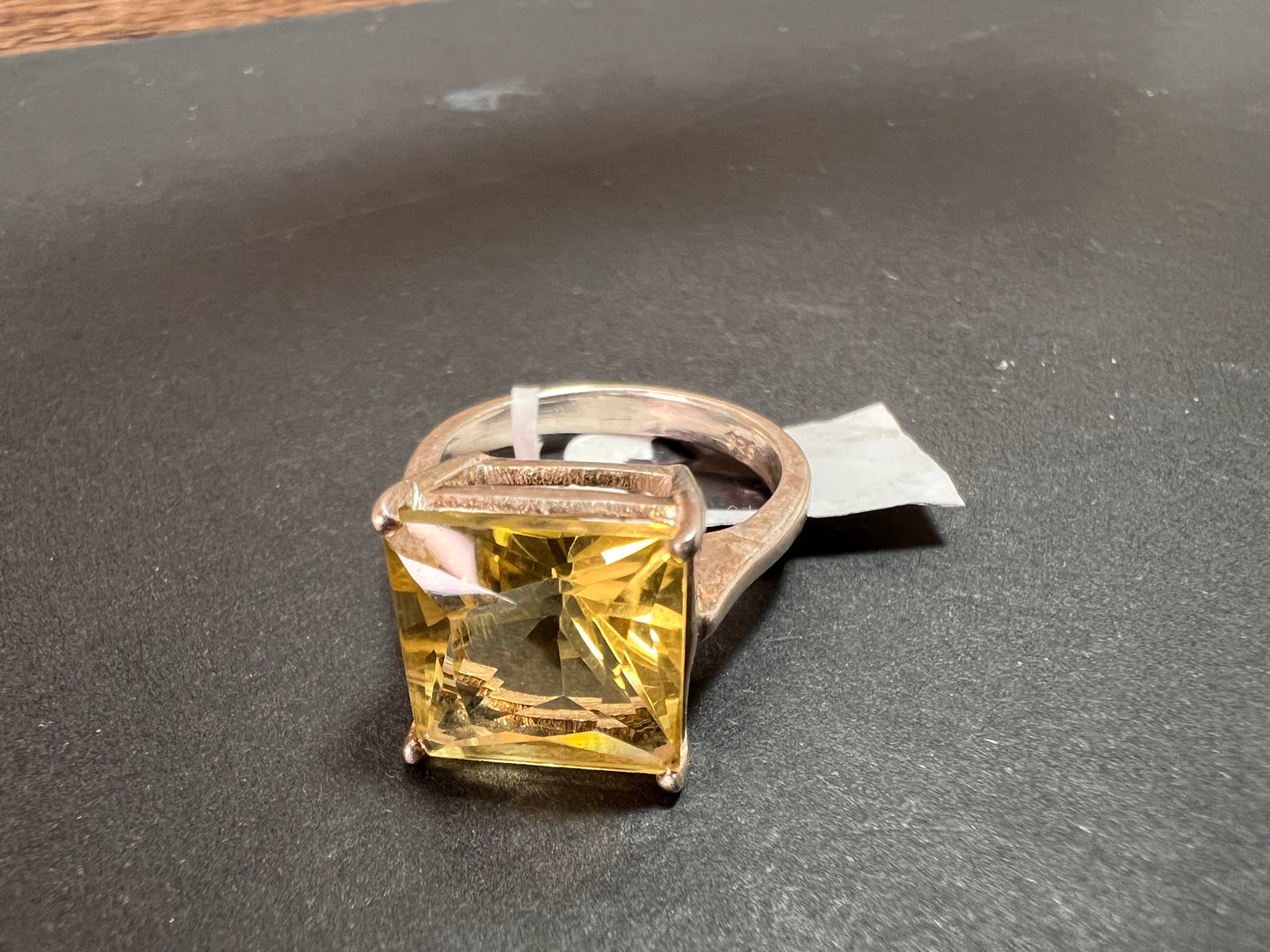 NEW size 7 lemon quartz citrine sterling silver ring 5.05 grams