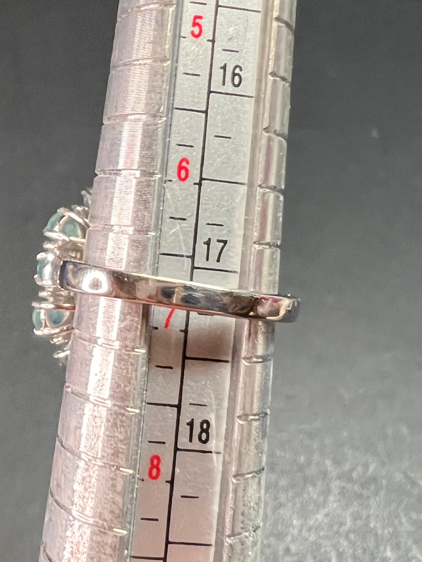 NEW grandidierite and zircon cocktail ring in rhodium over sterling silver size 7