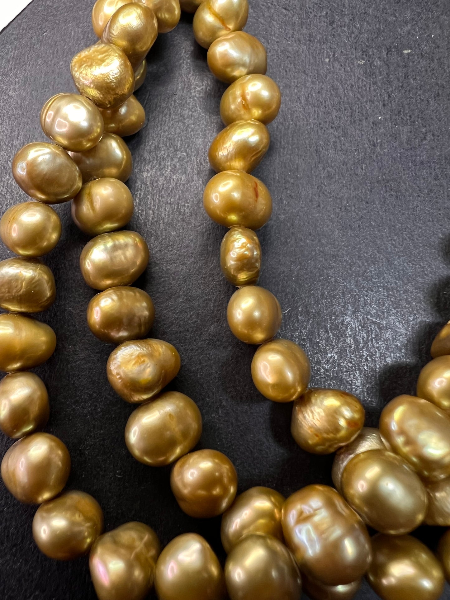 NEW golden green freshwater pearl and sterling silver necklace