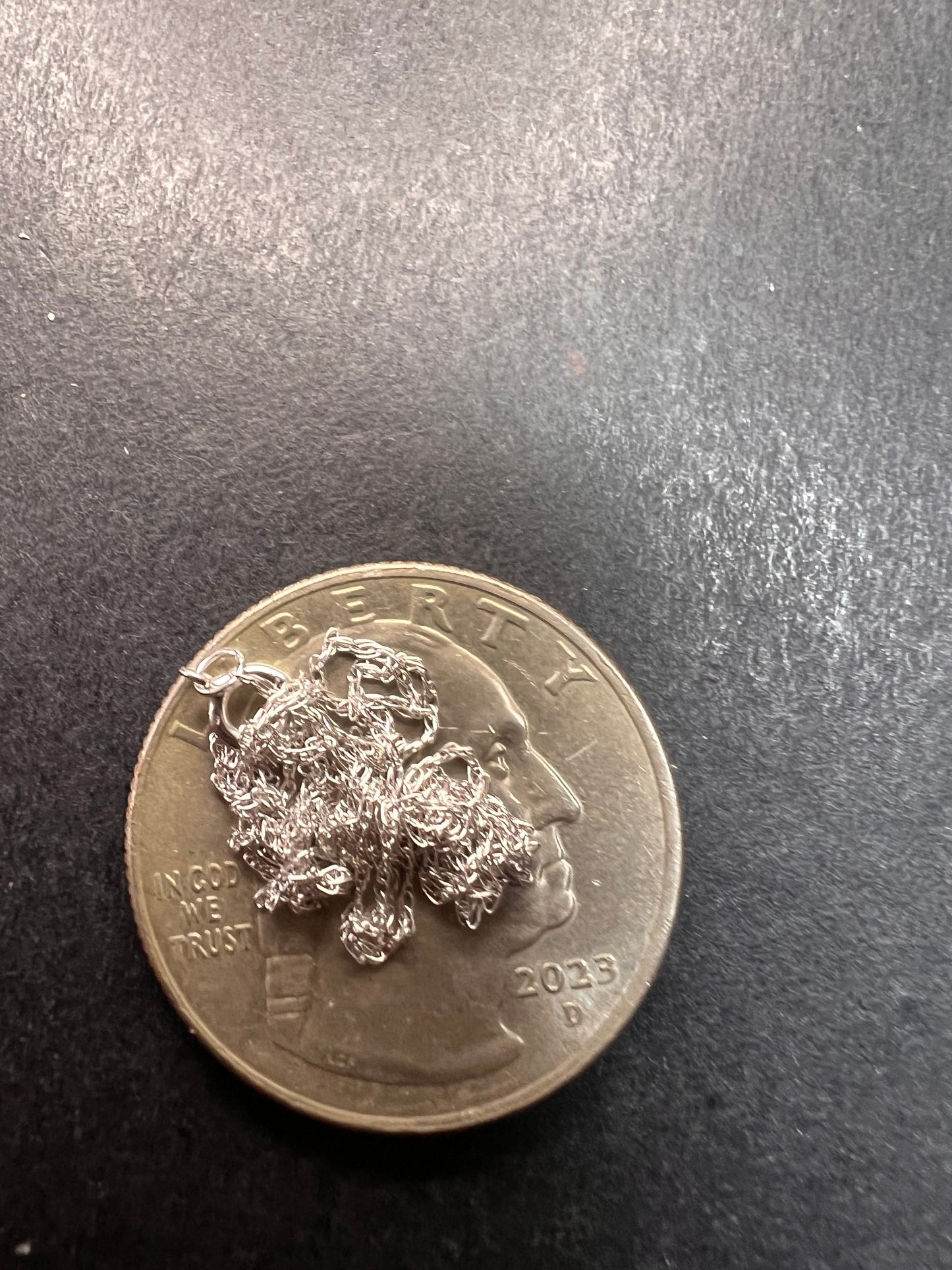 NEW 14k white gold 18 inch cable chain .45 grams