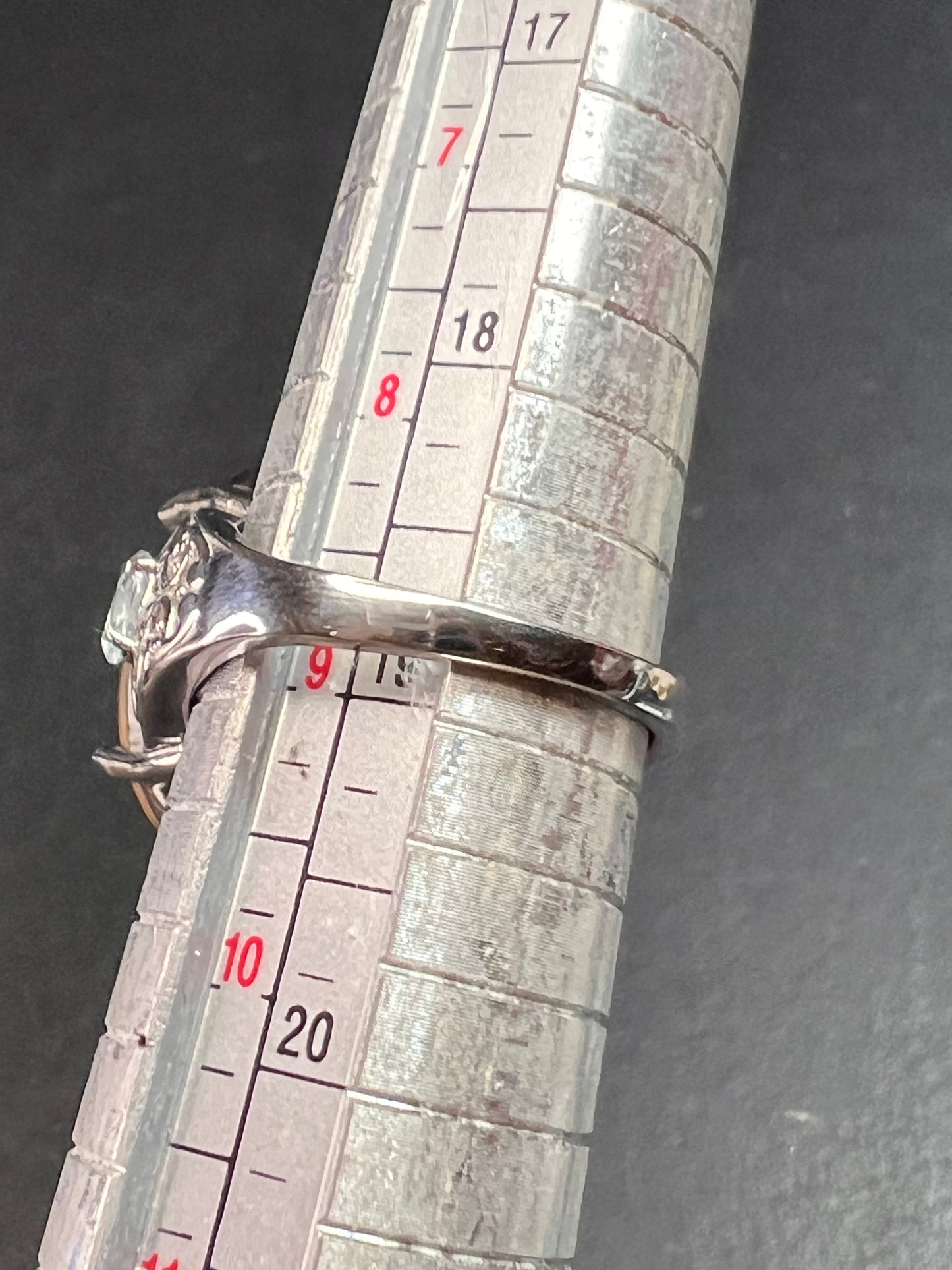 NEW Venus Jasper and topaz stainless steel ring size 9