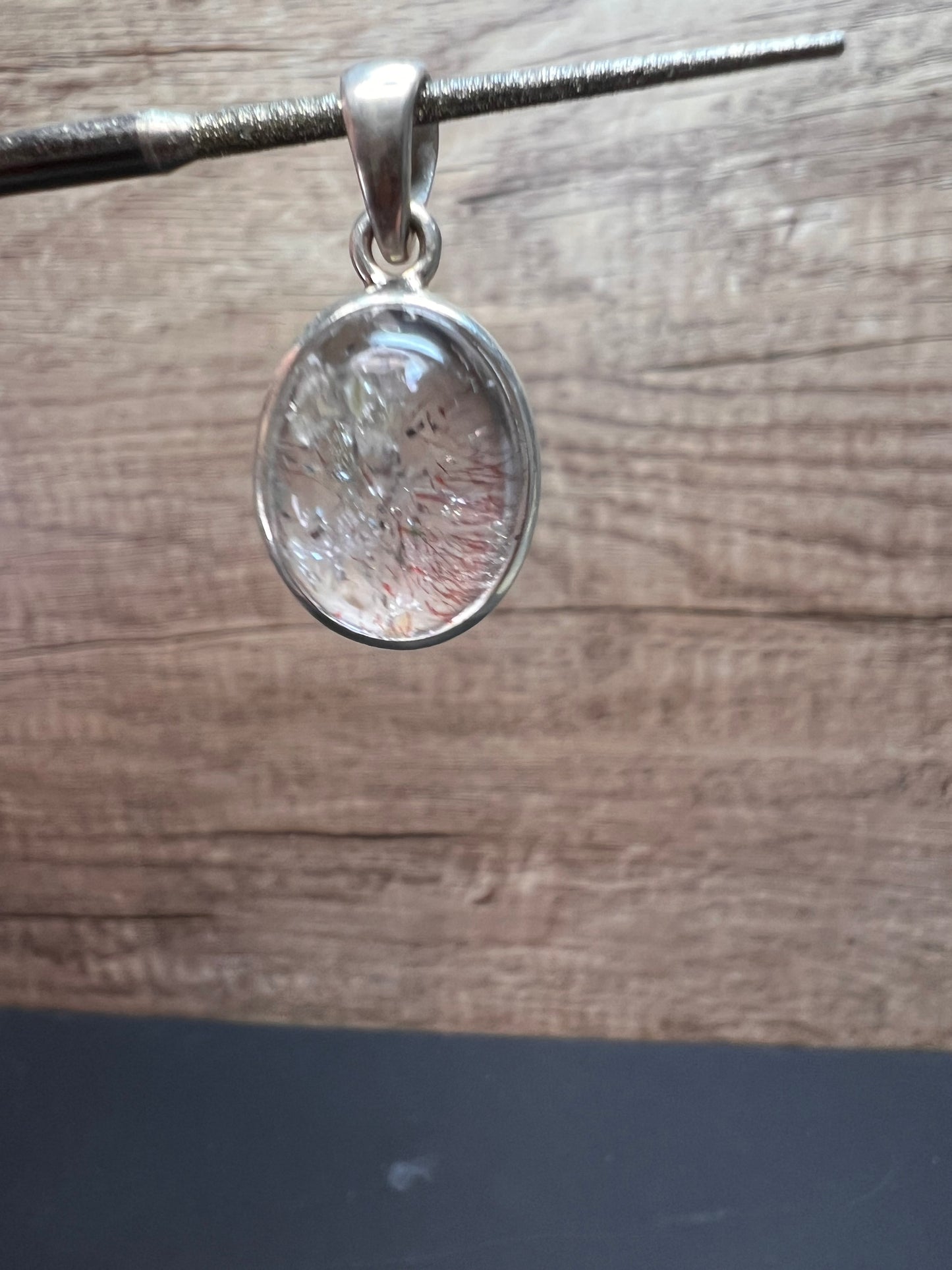 NEW Lepidocrocite super 7 sterling silver oval pendant 4.13 grams