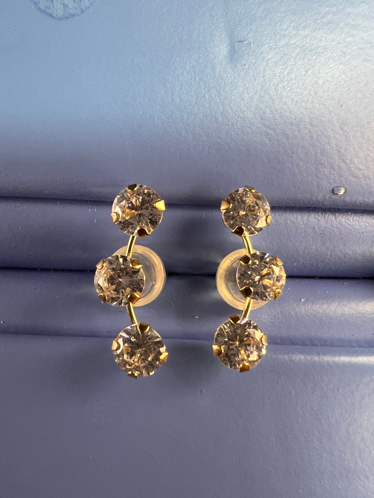 White Cubic Zirconia 10k Yellow Gold Earrings 2.45ctw