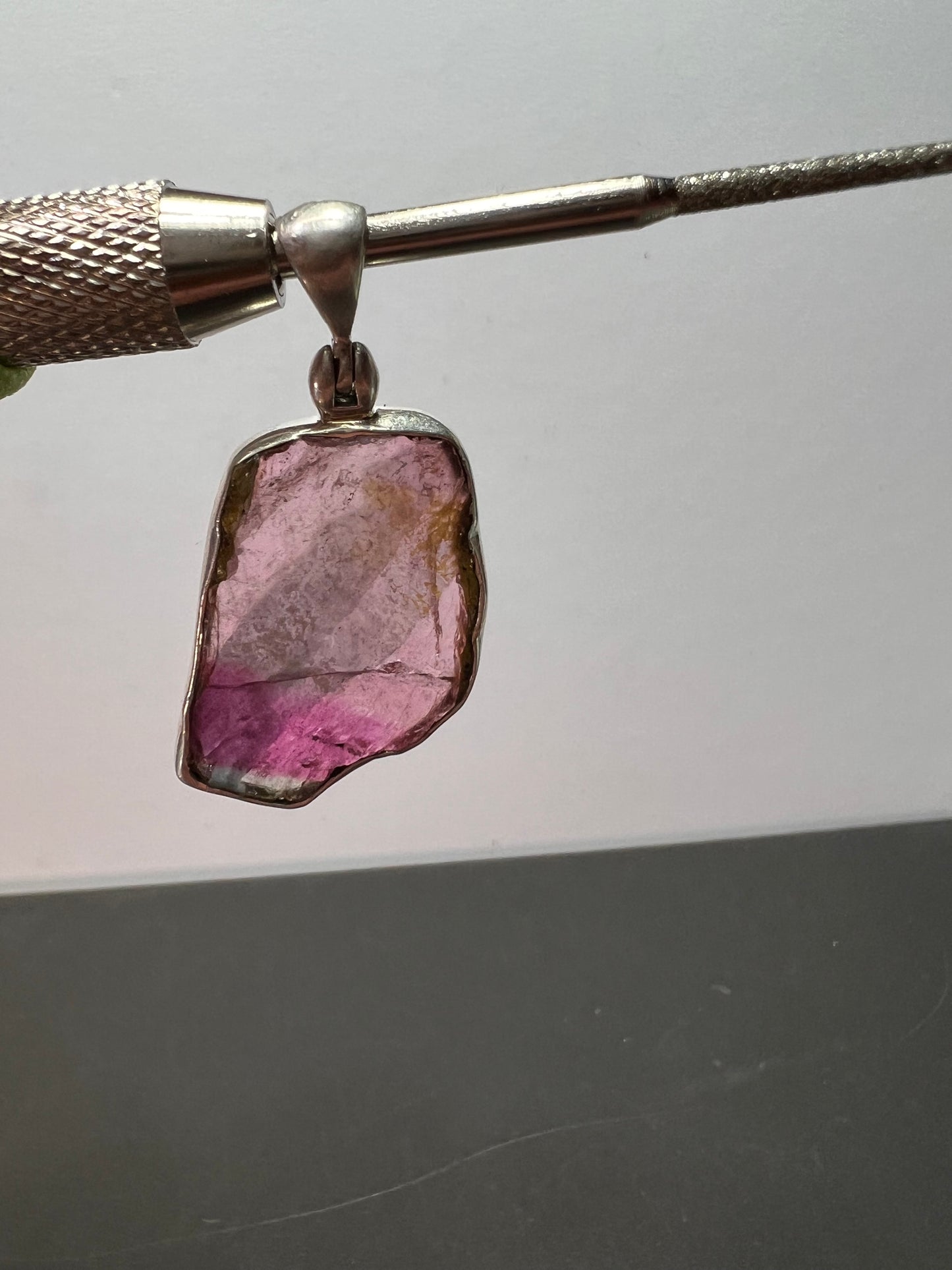 NEW Multi color tourmaline sterling silver pendant 4.49 grams