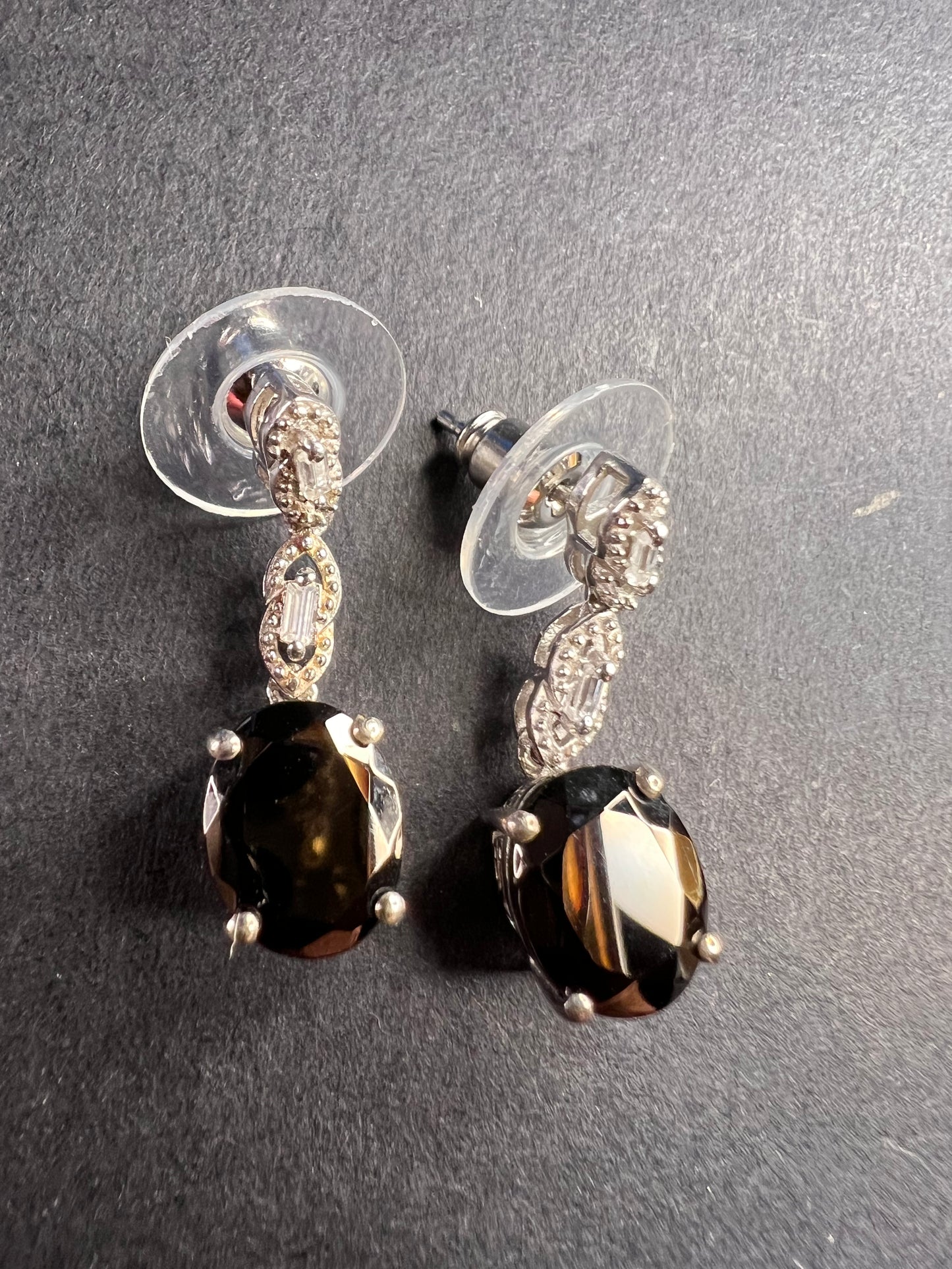 Elite Shungite gemstone sterling silver earrings