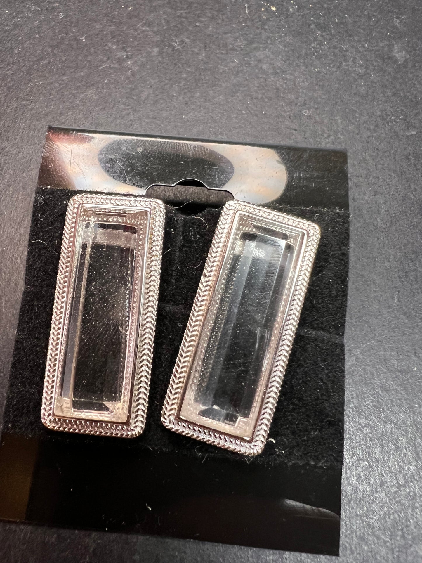 NEW clear quartz gemstone sterling silver earrings