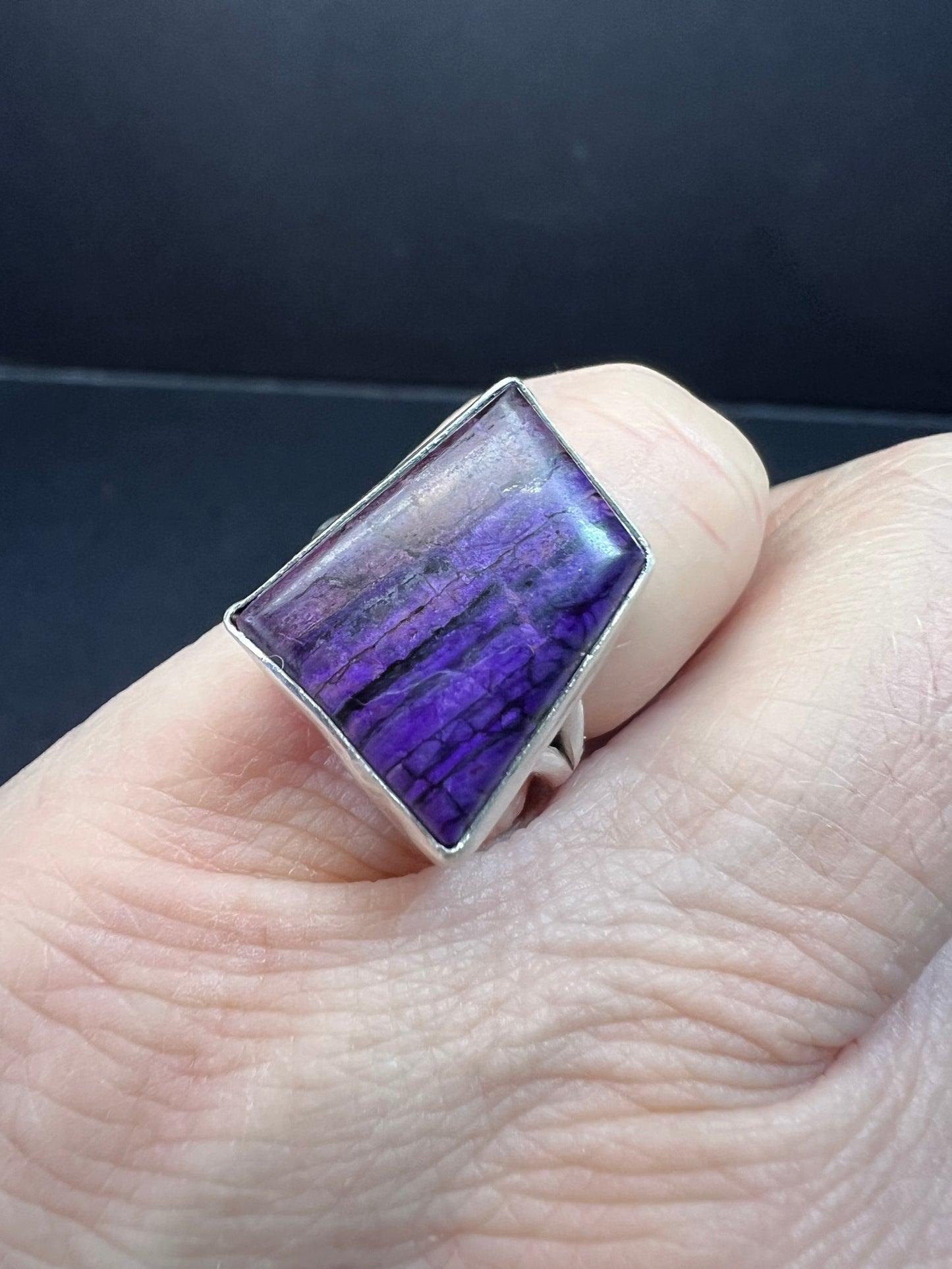 Vintage sugilite sterling silver ring size 5