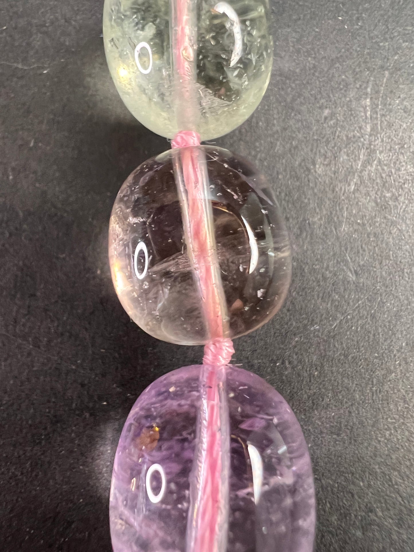 NEW Multi quartz knotted 18 inch necklace with 925 magnetic clasp